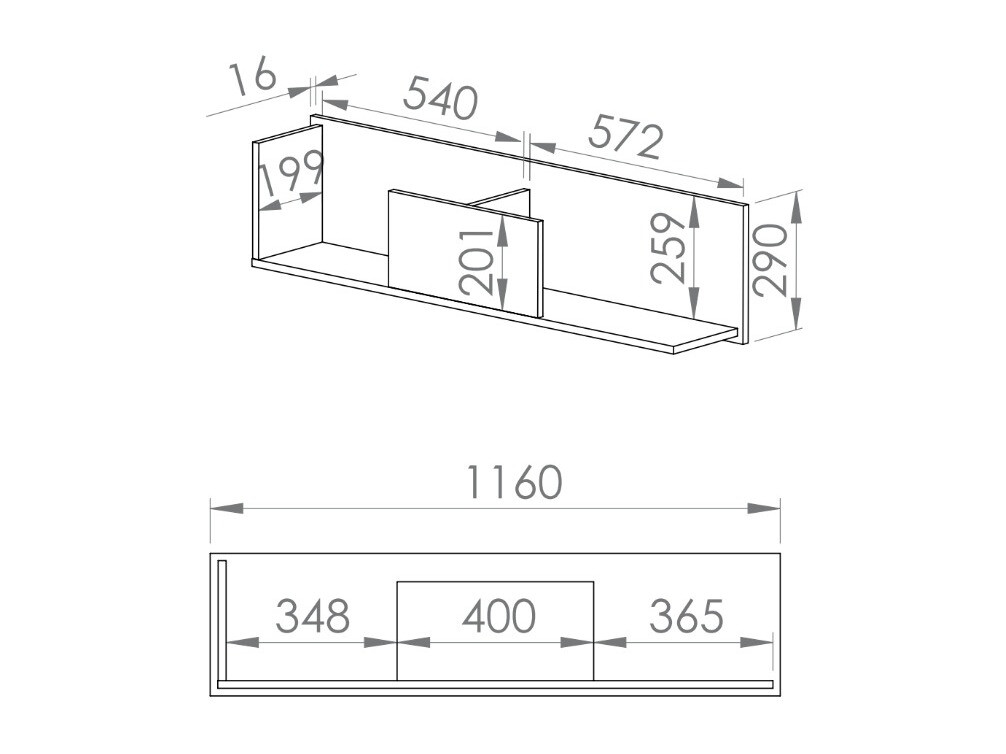 Настенная полка Nucavu 108