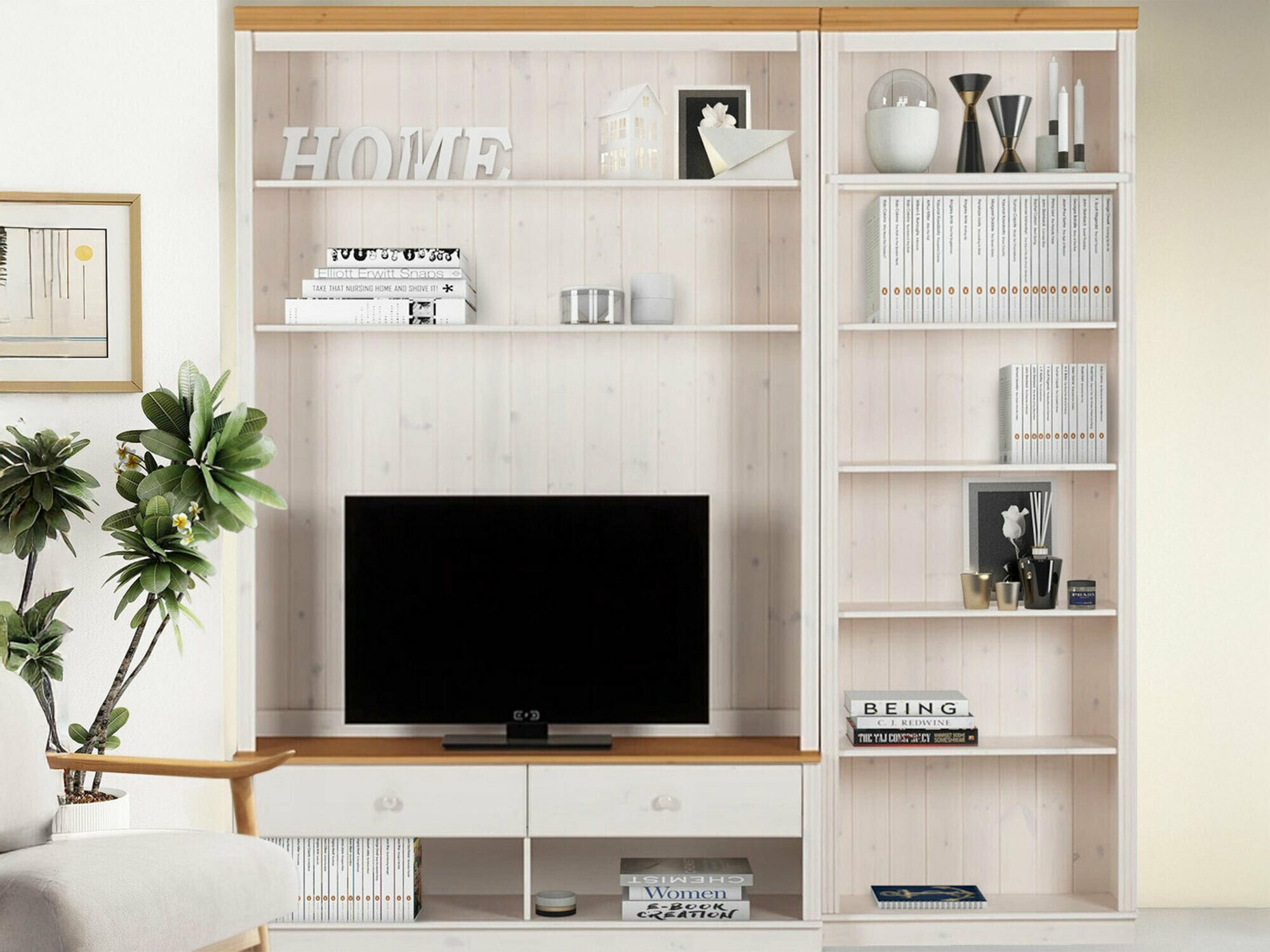 Набор для гостиной Saltoro 106 (Белый + Медовый дуб)