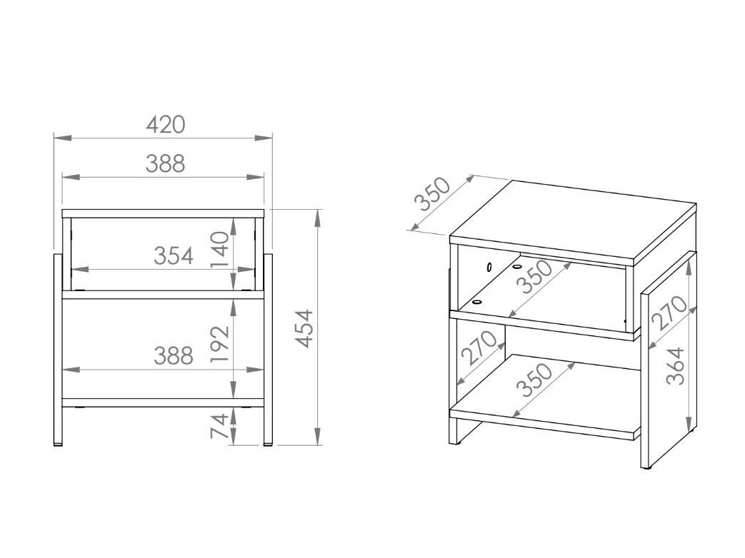 Прикроватная тумбочка Madison 164