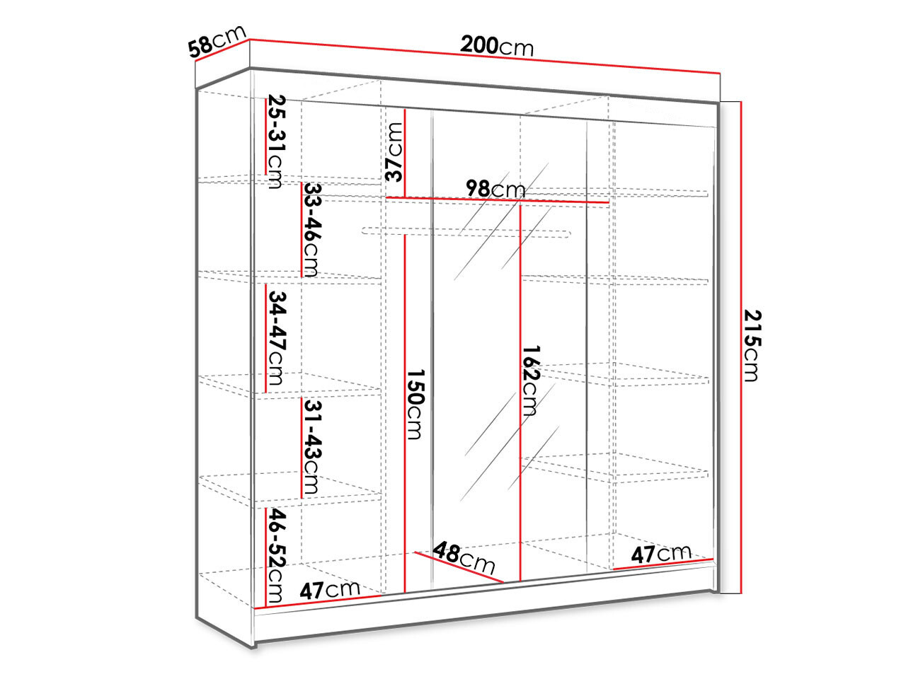Skapis Closico 158 (Artisan ozols + Balts)