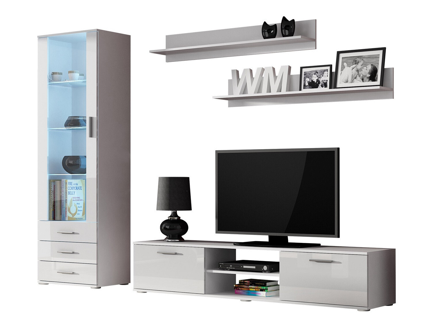 Набор для гостиной Tornola 107 (Белый + Глянцевый белый)