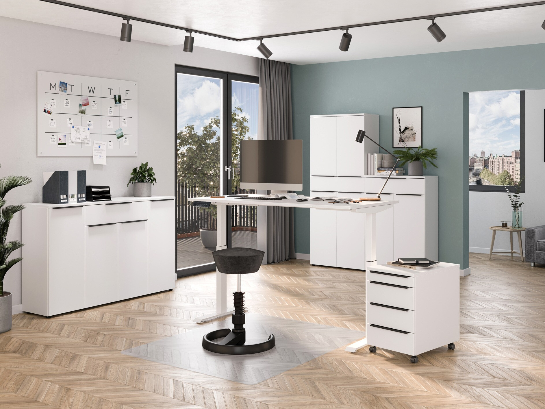 Рабочий стол с регулируемой высотой Feltoru 114 (Белый)