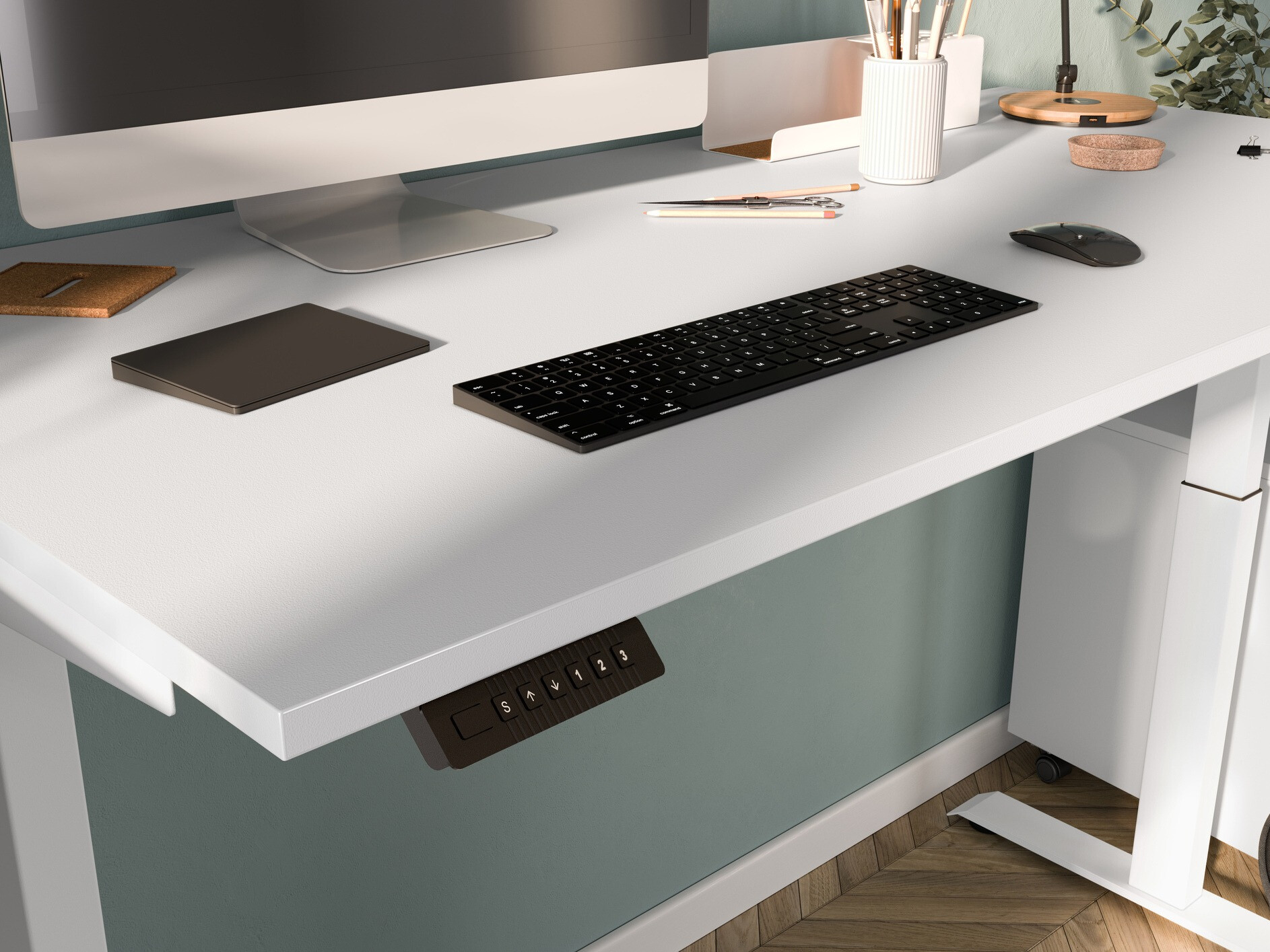 Рабочий стол с регулируемой высотой Feltoru 114 (Белый)