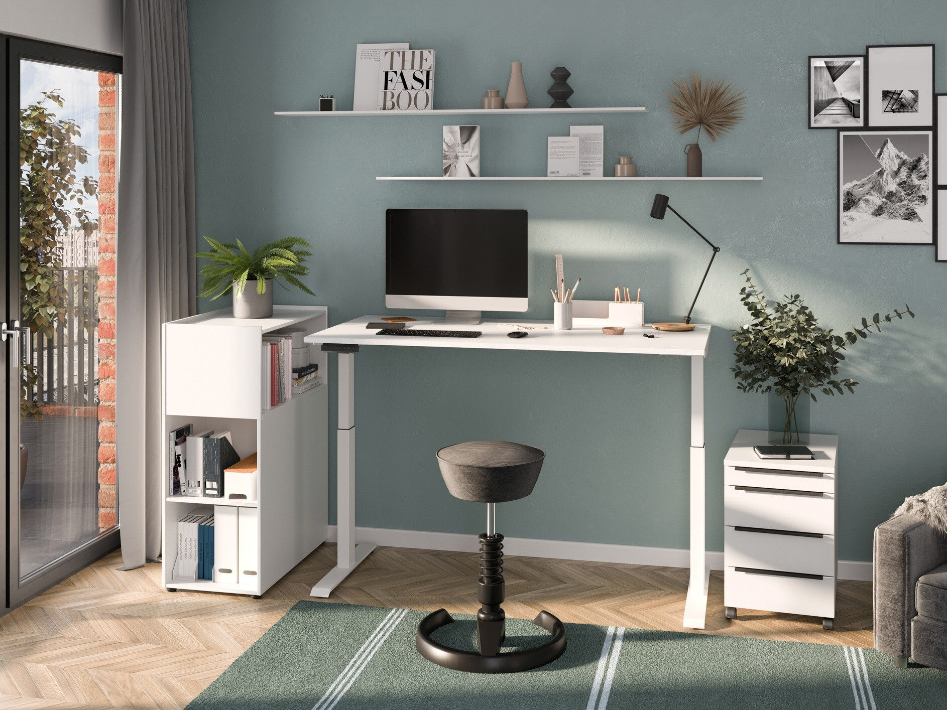 Rakstāmgalds ar regulējamu augstumu Feltoru 112 (Balts)