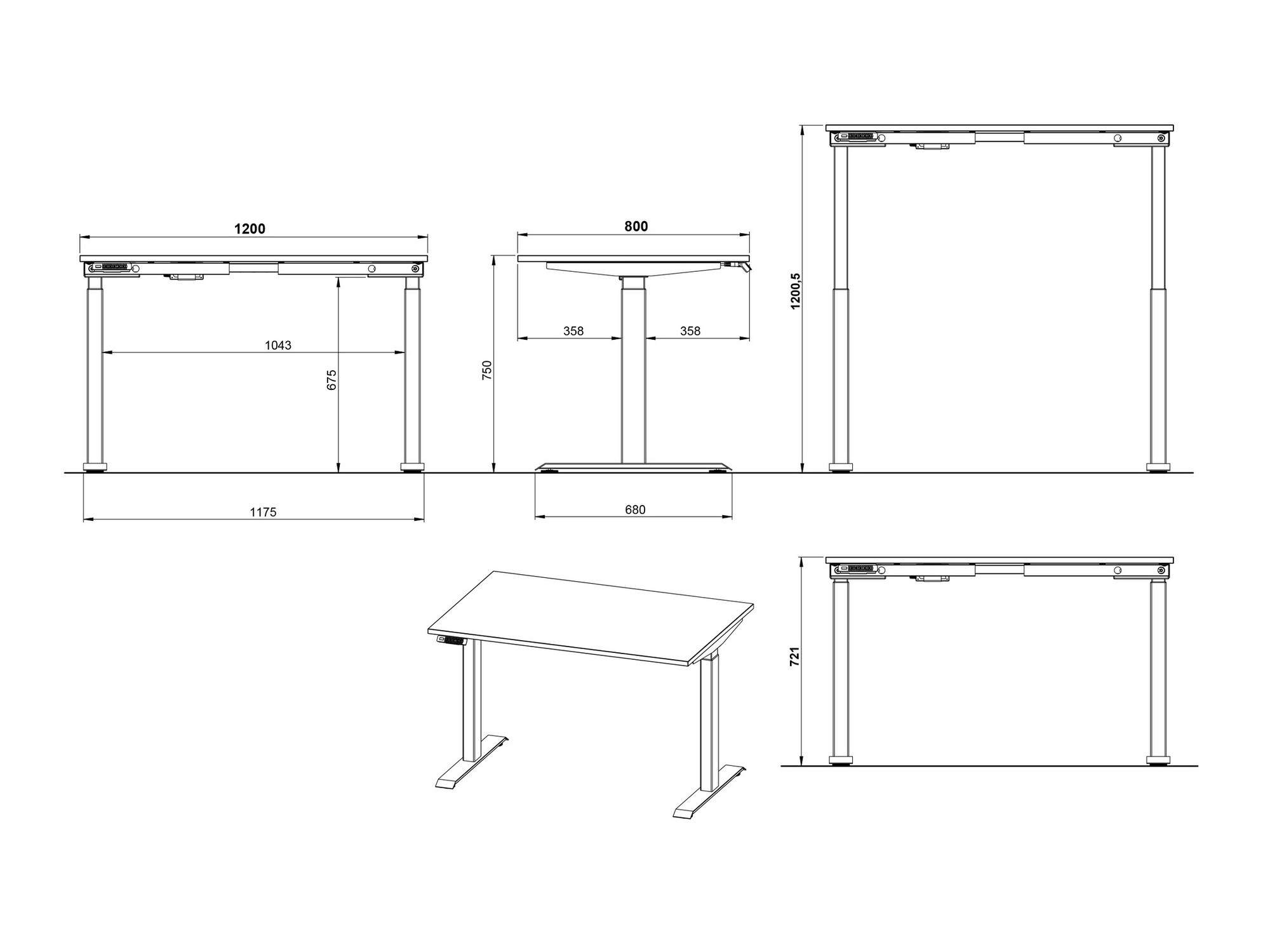 Rakstāmgalds ar regulējamu augstumu Feltoru 112 (Balts)