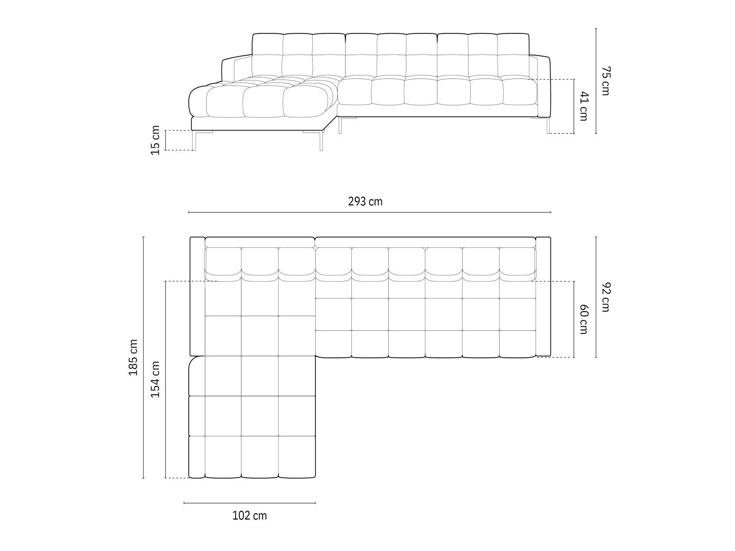Stūra dīvāns Lormelo 103 (Kreisais)