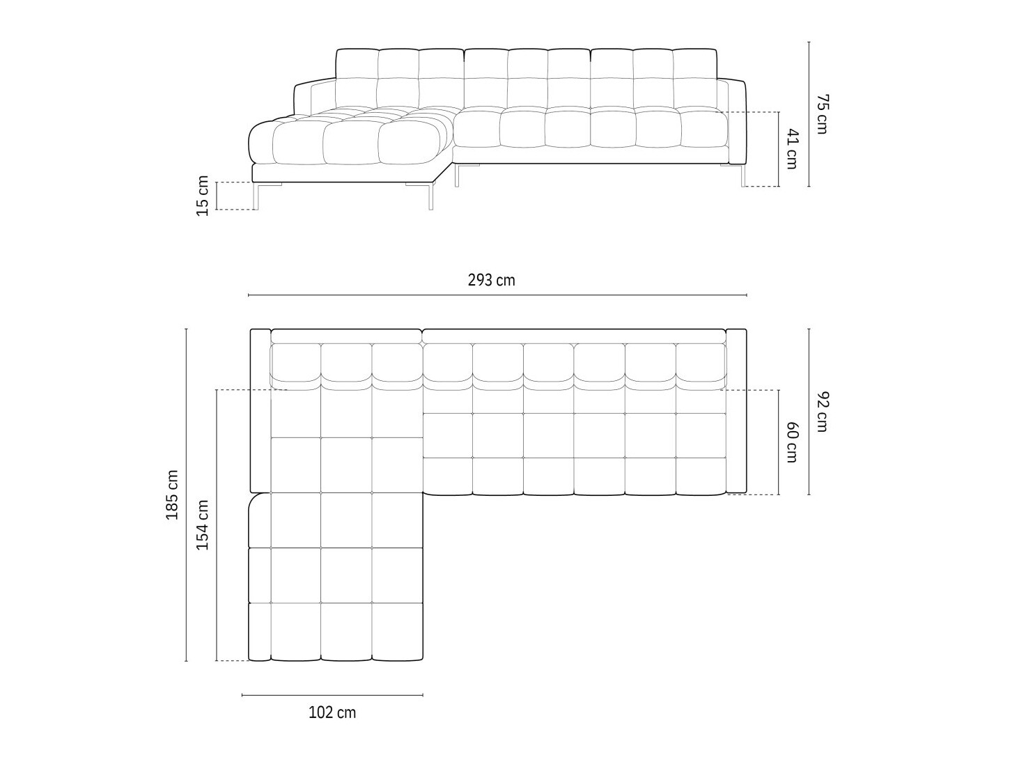 Stūra dīvāns Lormelo 103 (Kreisais)