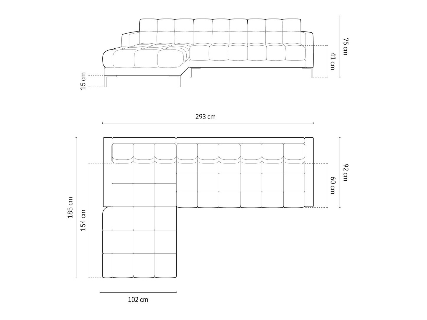 Stūra dīvāns Lormelo 103 (Kreisais)