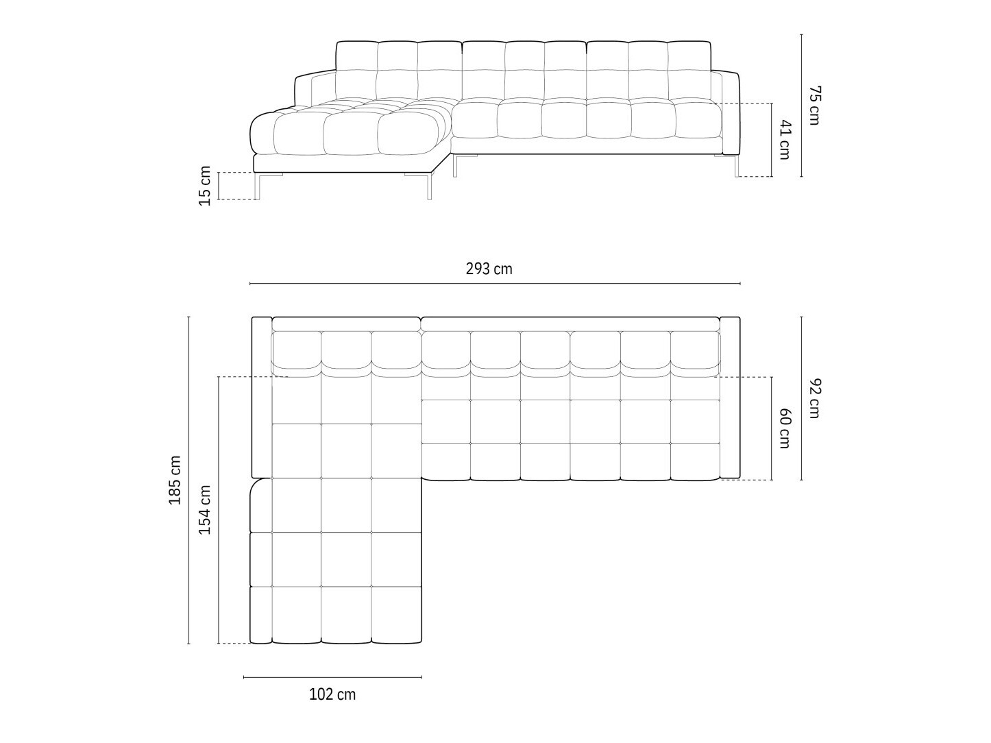 Stūra dīvāns Lormelo 103 (Kreisais)