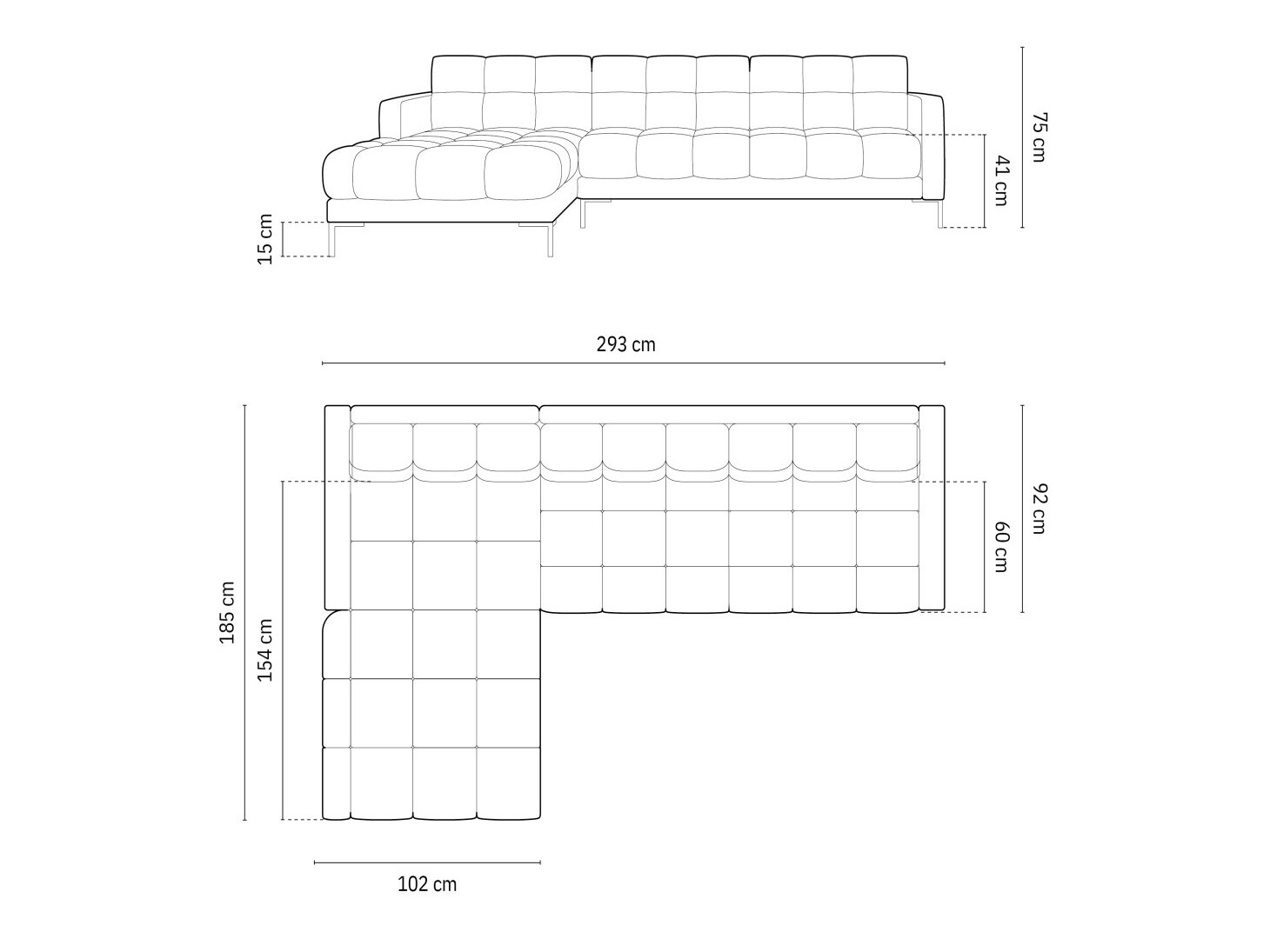 Stūra dīvāns Lormelo 103 (Kreisais)