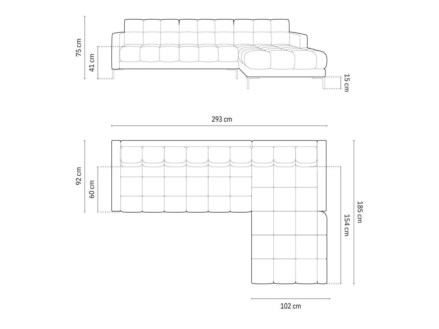 Stūra dīvāns Lormelo 103 (Labais)