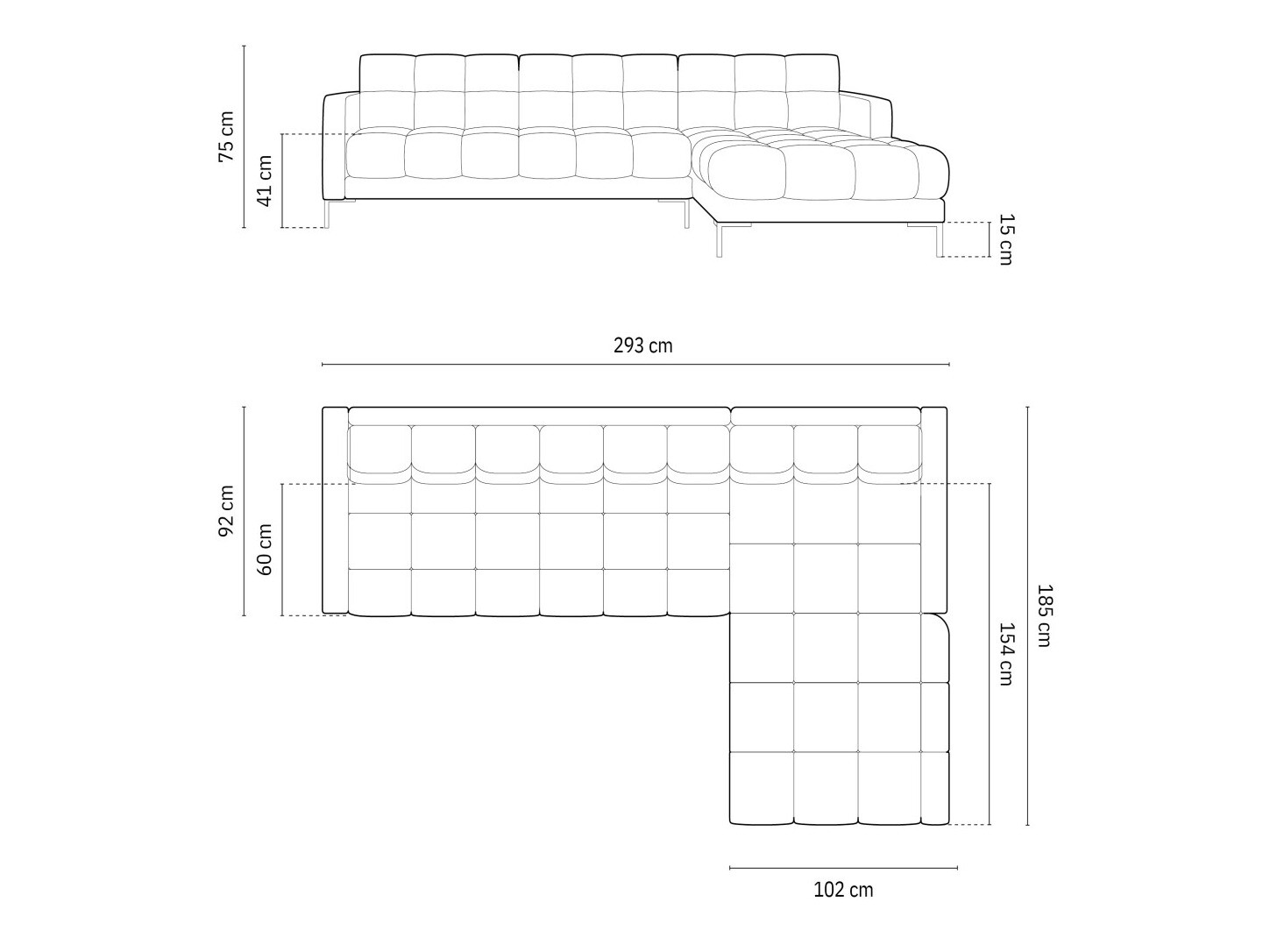 Stūra dīvāns Lormelo 103 (Labais)