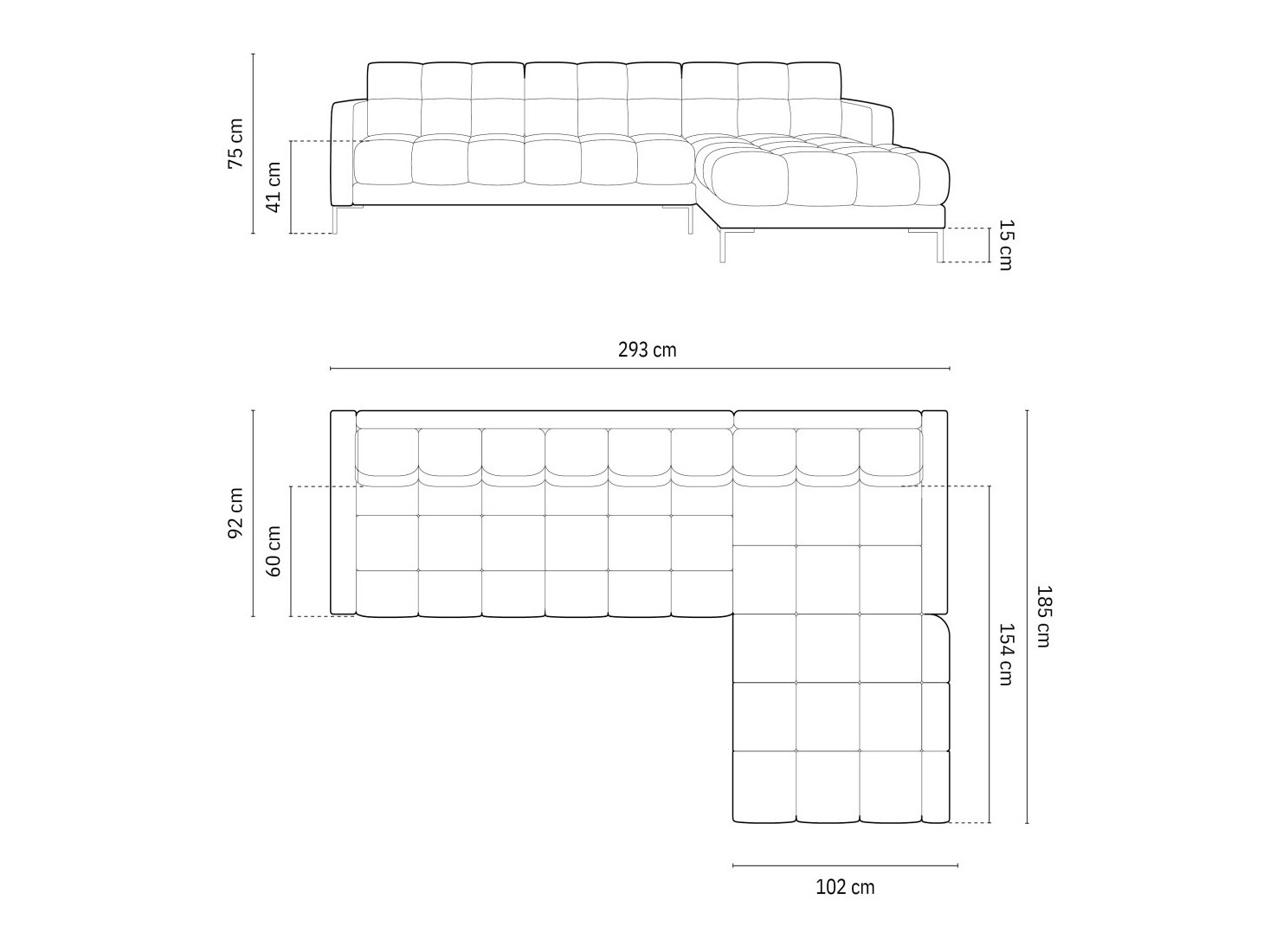 Stūra dīvāns Lormelo 103 (Labais)