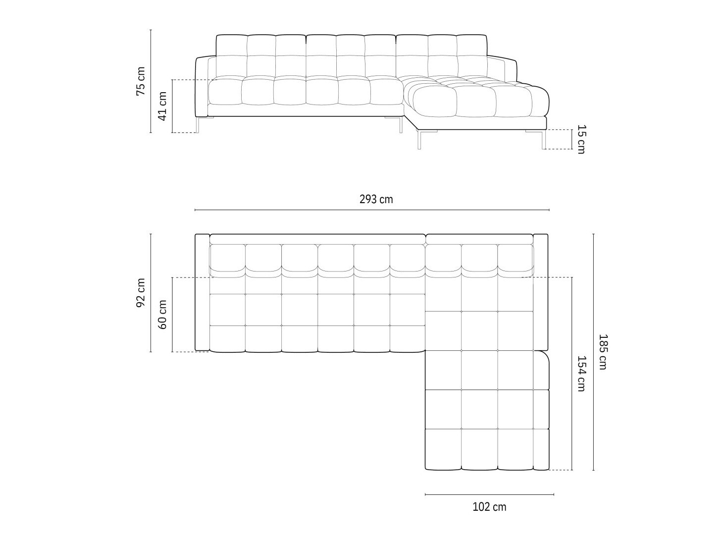 Stūra dīvāns Lormelo 103 (Labais)