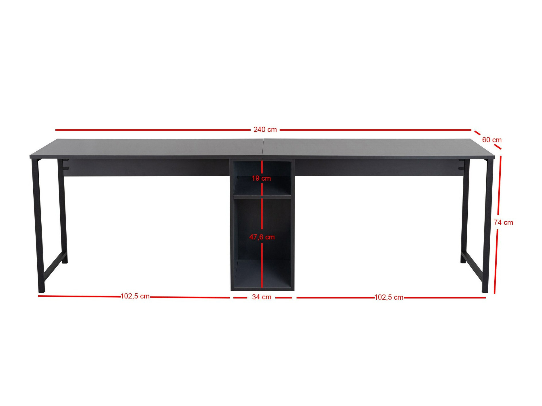 Письменный cтол Novato 101 (Антрацит + Чёрный)