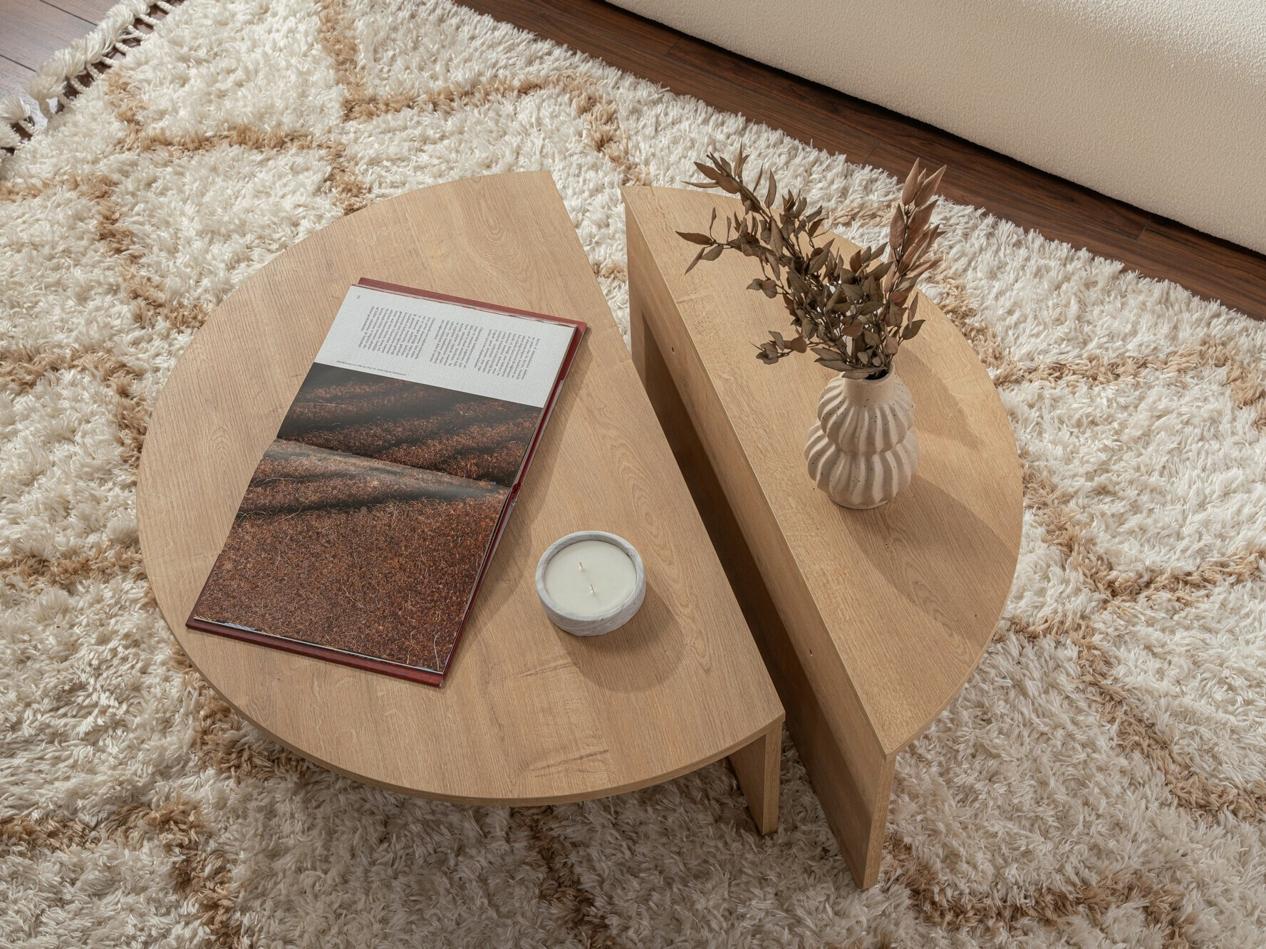 Žurnālu galdiņu komplekts Novato 100 (Medus ozols)