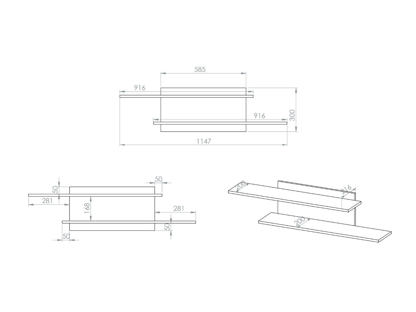 Настенная полка Remenoe 106
