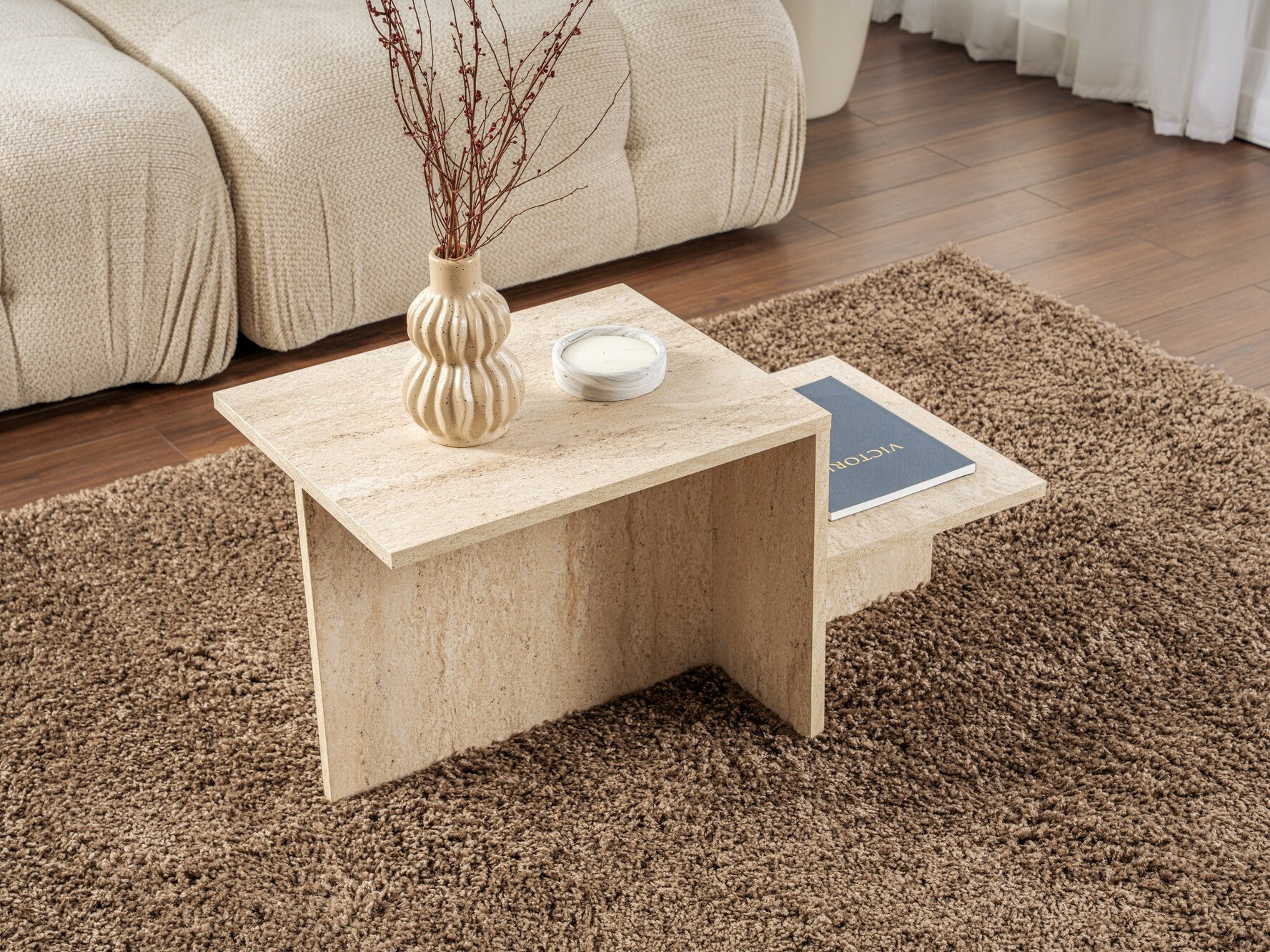 Журнальный столик Novato 104 (Светлый травертин)