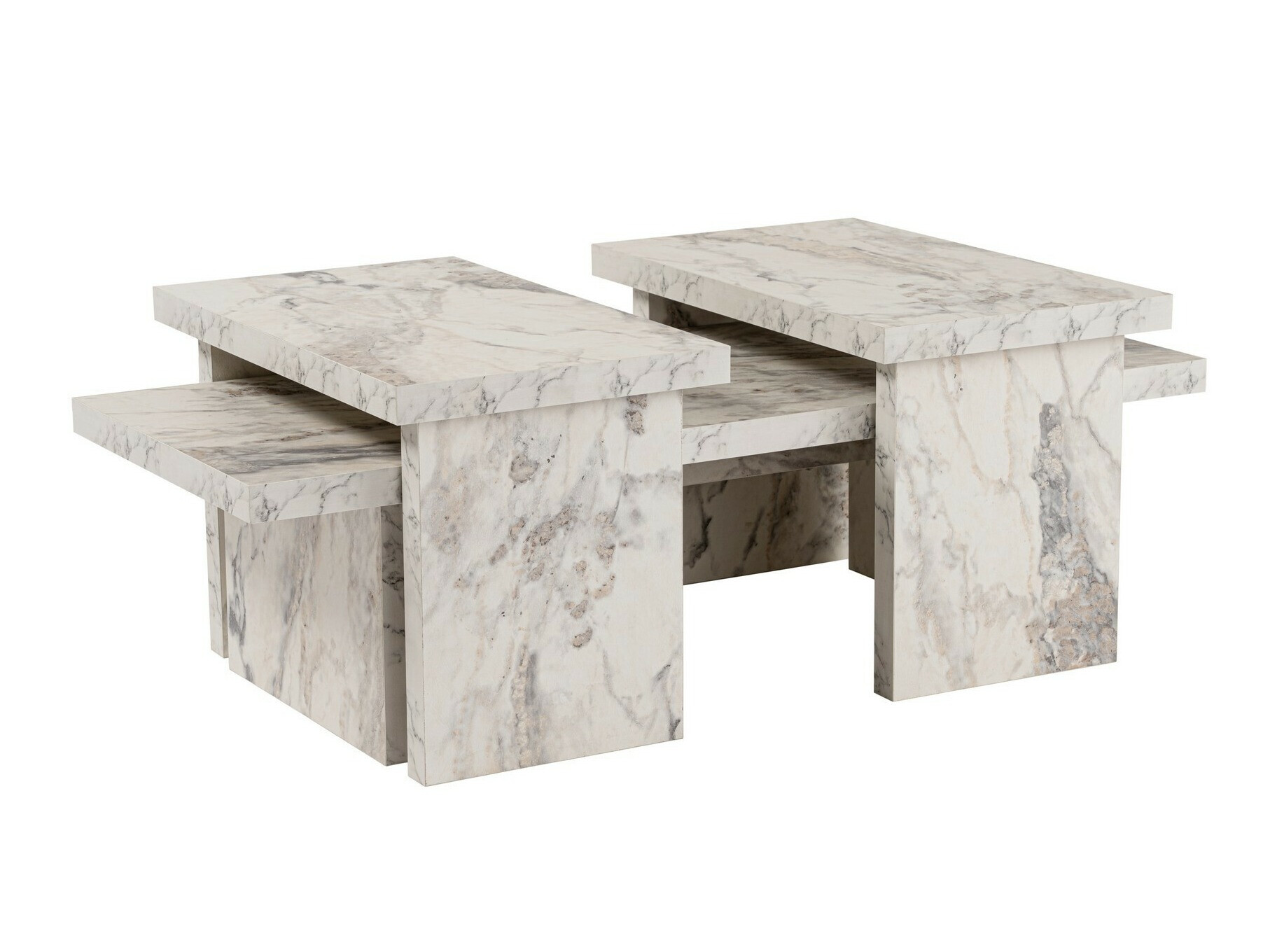 Žurnālu galdiņš Novato 103 (Balts marmors)