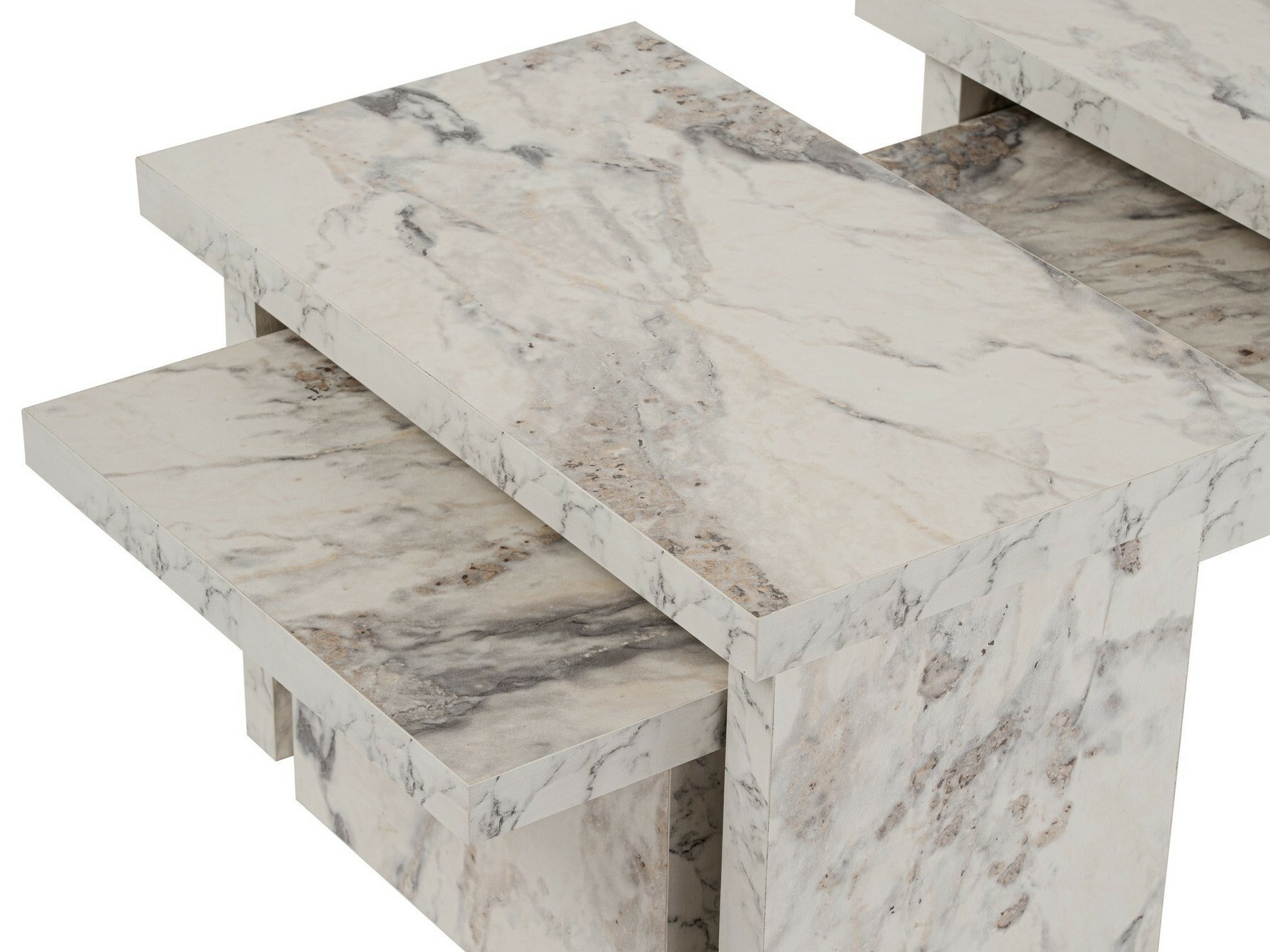 Žurnālu galdiņš Novato 103 (Balts marmors)