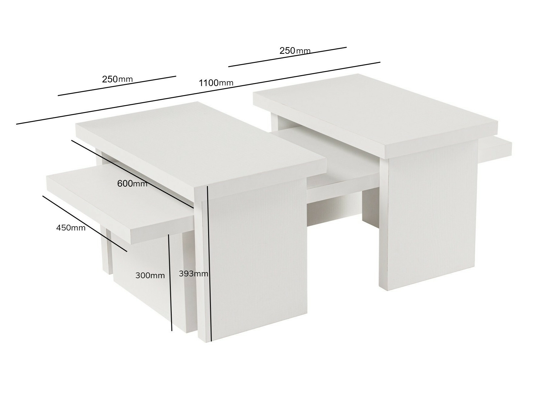 Žurnālu galdiņš Novato 103 (Balts)