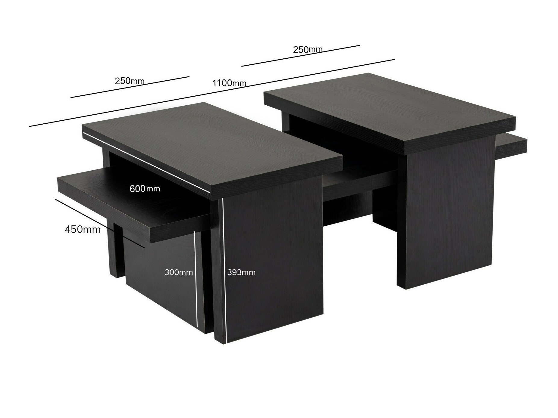 Žurnālu galdiņš Novato 103 (Melns)