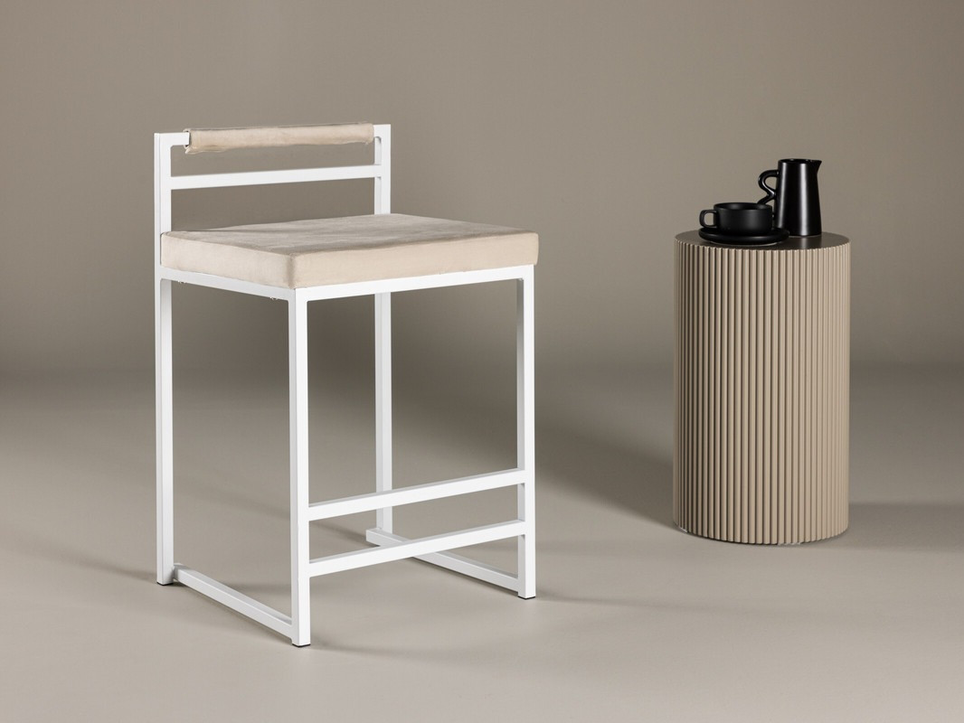 Низкий барный стул Dallas 4519 (Белый + Бежевый)