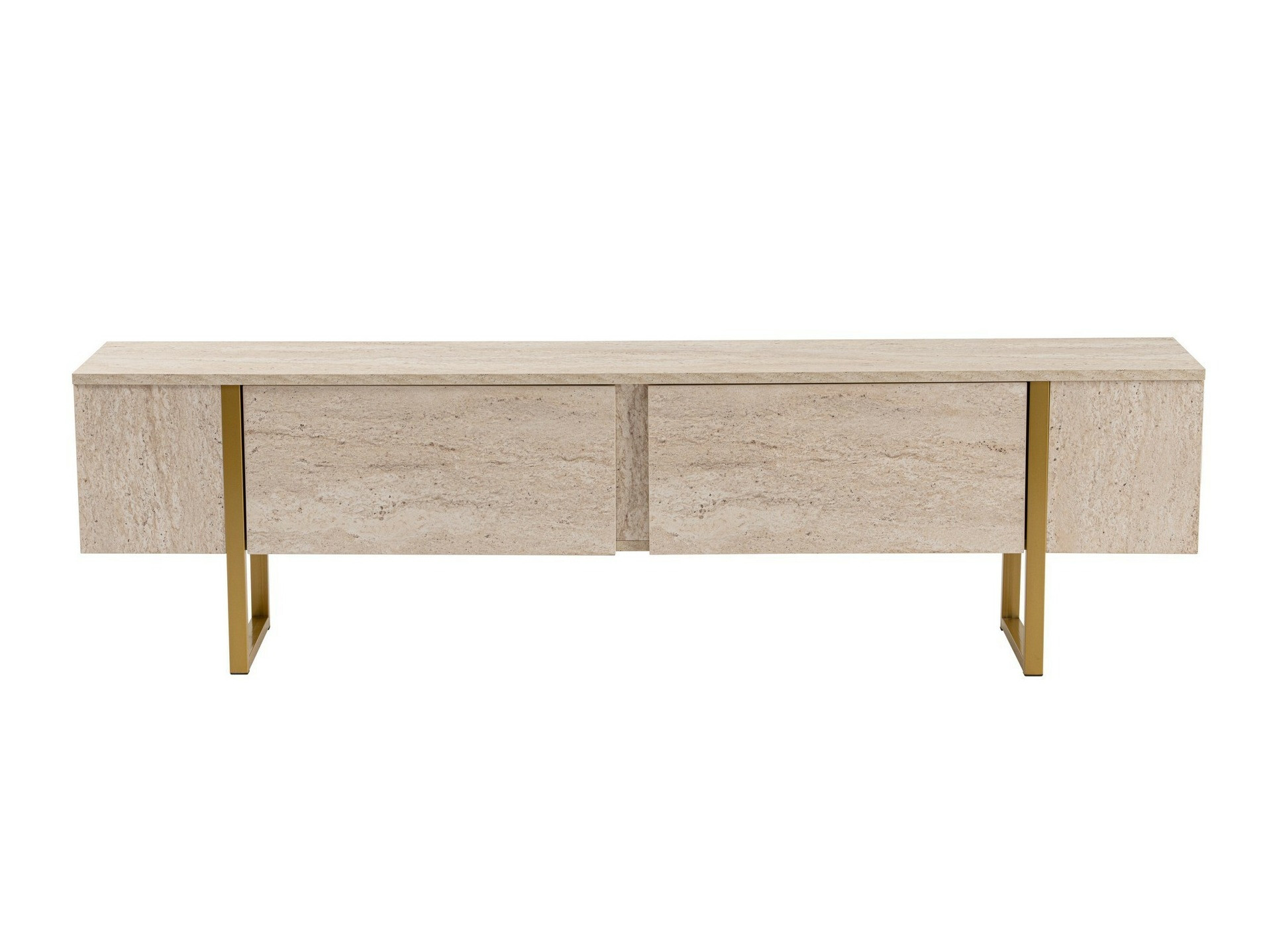 TV galds Novato 105 (Gaišs Travertine + Zelta)