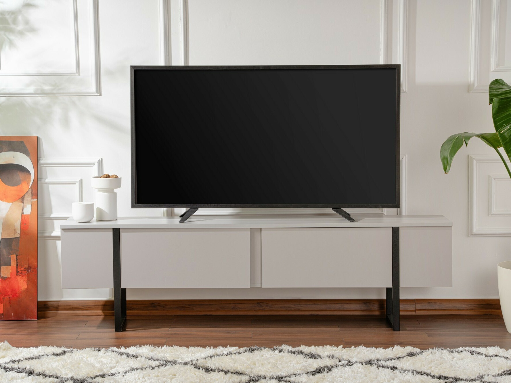 TV galds Novato 105 (Pelēks + Melns)