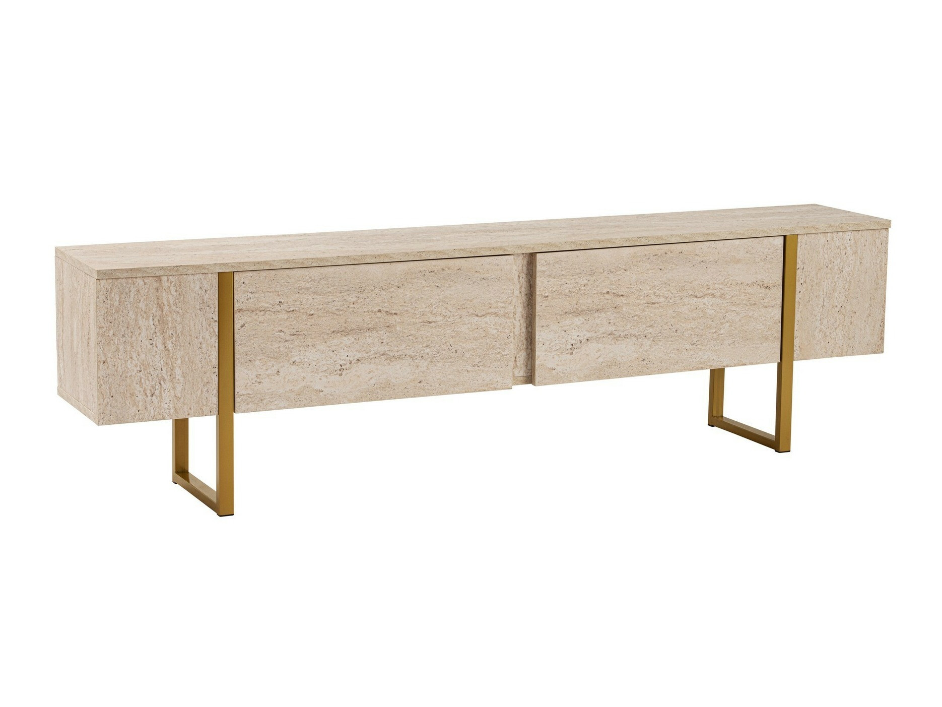 ТВ тумба Novato 105 (Светлый Travertine + Золотой)
