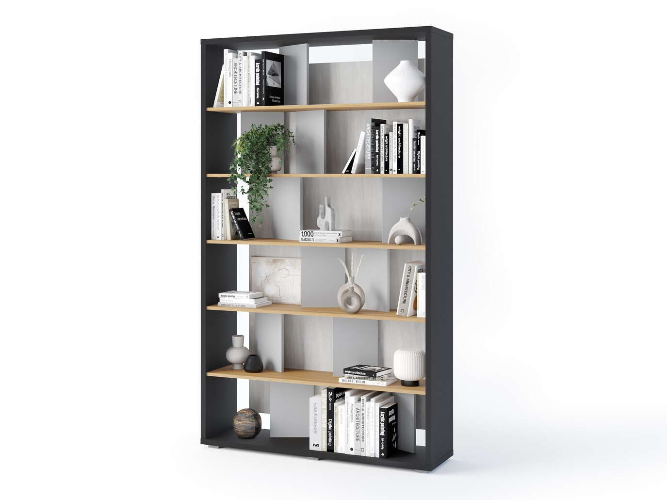 Plaukts Fresno 154 (Pelēks + Grafīts + Ozols)