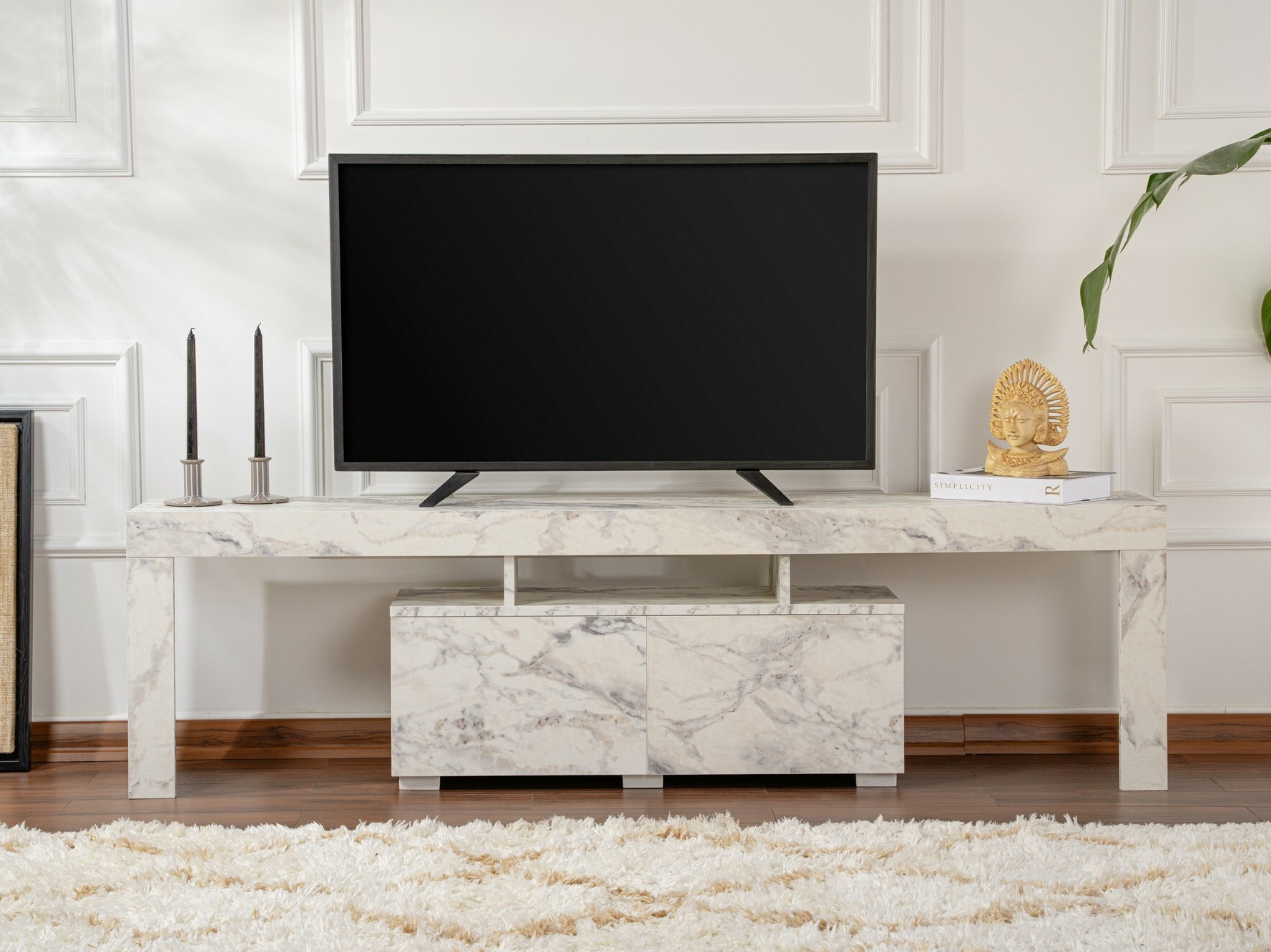 TV galds Novato 108 (Balts marmors)