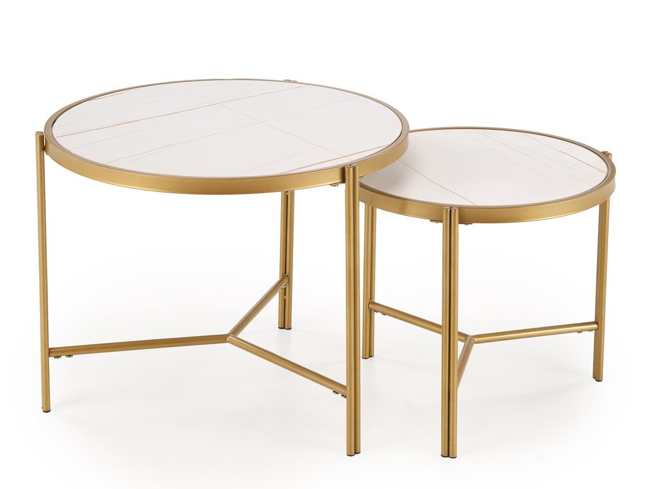 Žurnālu galdiņu komplekts Houston 1867 (Balts marmors)