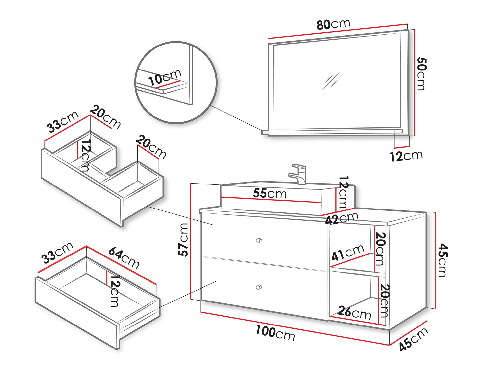 Набор для ванной комнаты Ophruvi 100 (Грецкий орех)