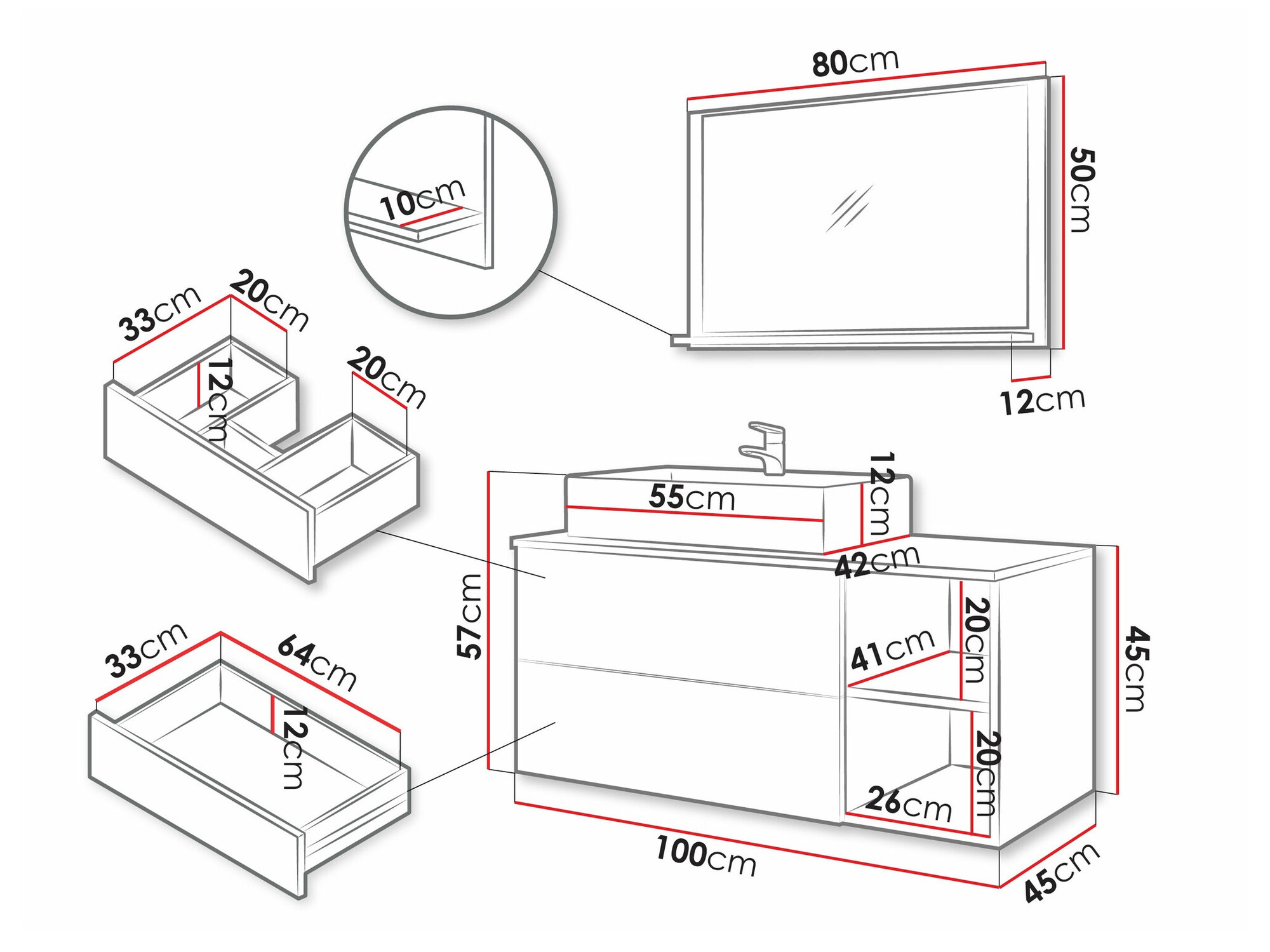 Набор для ванной комнаты Ophruvi 103 (Грецкий орех)