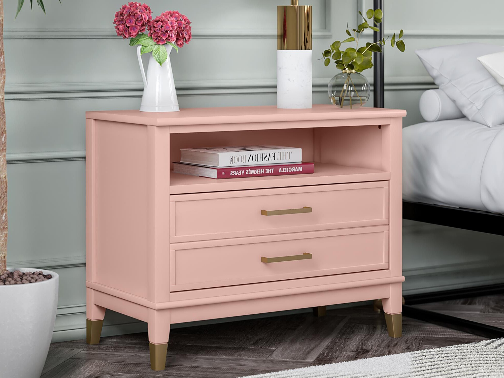 Прикроватная тумбочка CosmoLiving by Cosmopolitan Belromu 107 (Розовый)