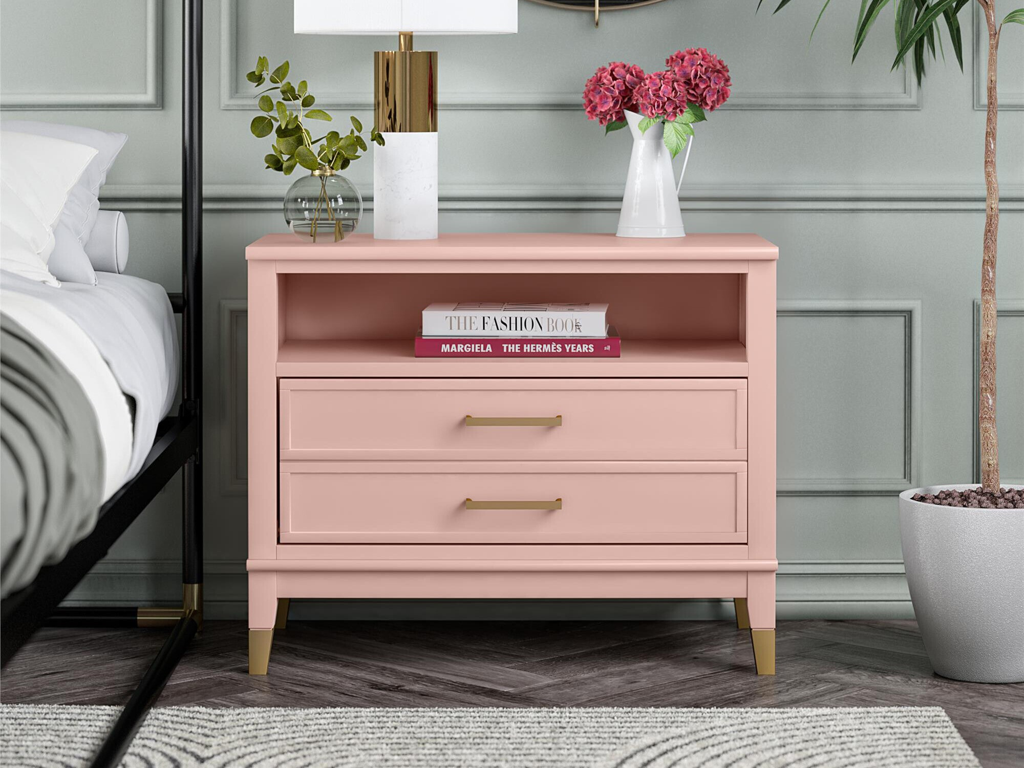 Прикроватная тумбочка CosmoLiving by Cosmopolitan Belromu 107 (Розовый)