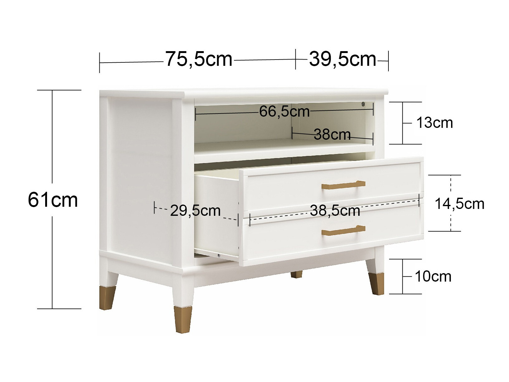 Прикроватная тумбочка CosmoLiving by Cosmopolitan Belromu 107 (Розовый)