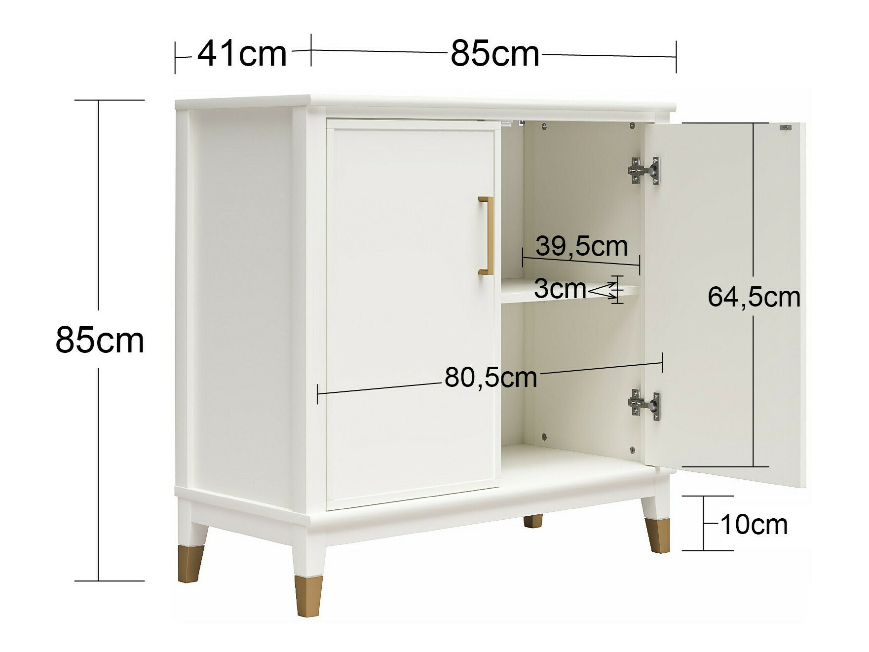 Skapis CosmoLiving by Cosmopolitan Belromu 108 (Melns)