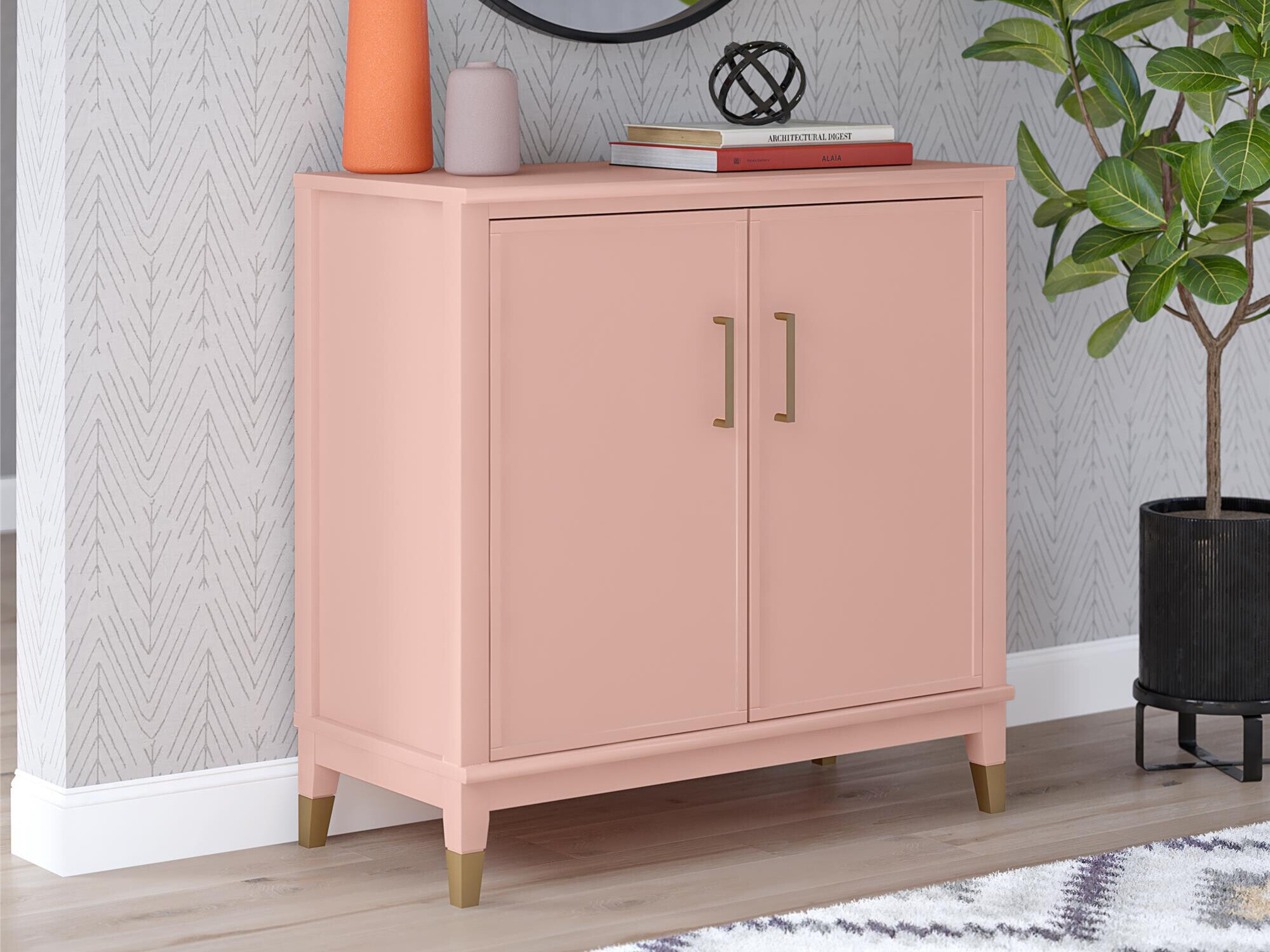 Skapis CosmoLiving by Cosmopolitan Belromu 108 (Tumši rozā)