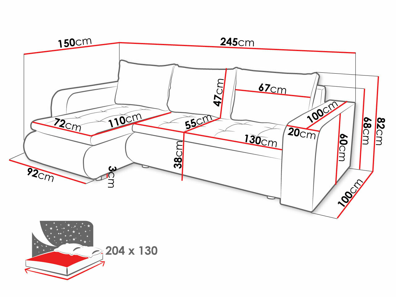 Угловой диван Muncie 100 (Zetta 291 + Zetta 298)