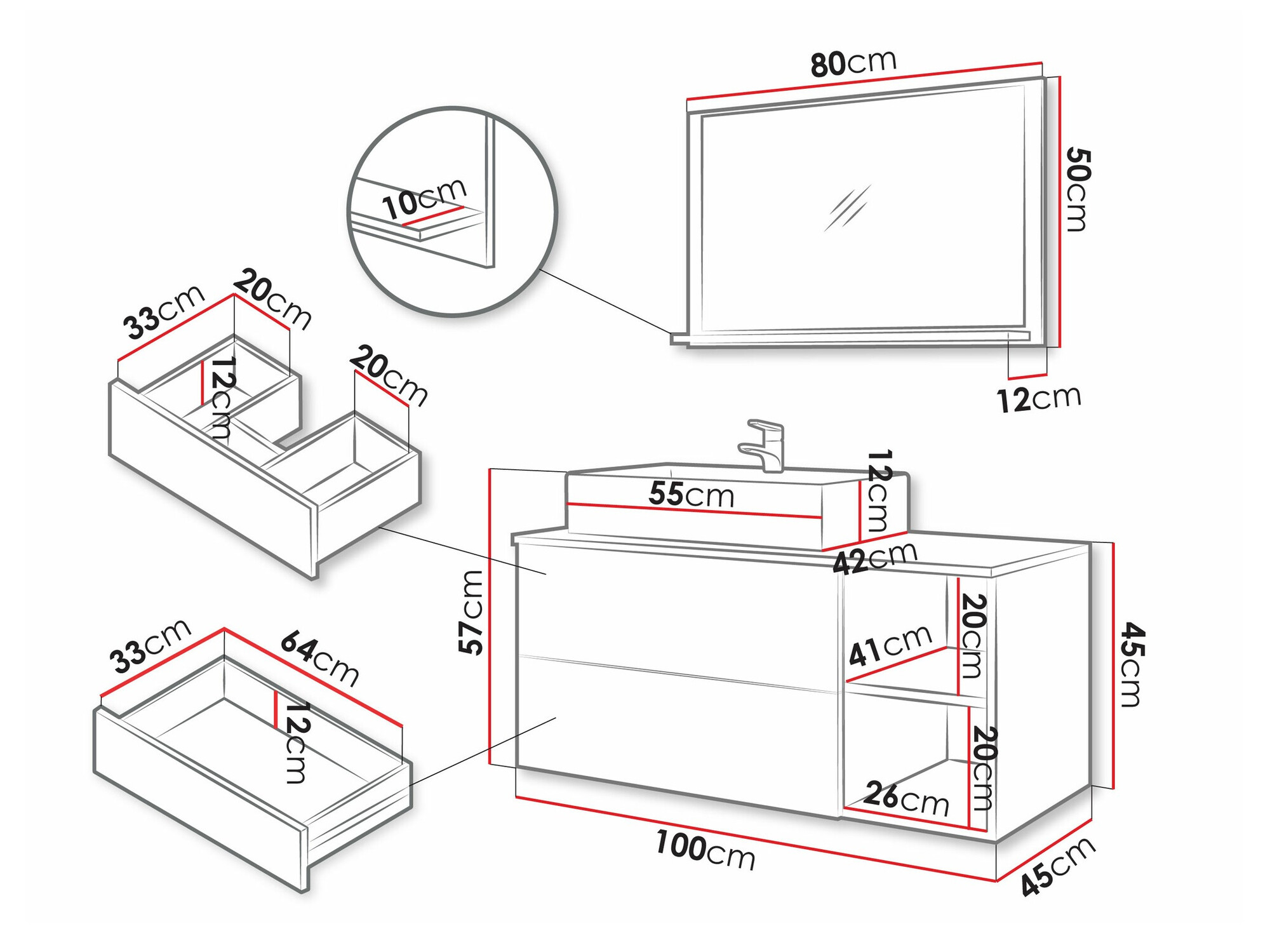 Vannas komplekts Ophruvi 103 (Balts)