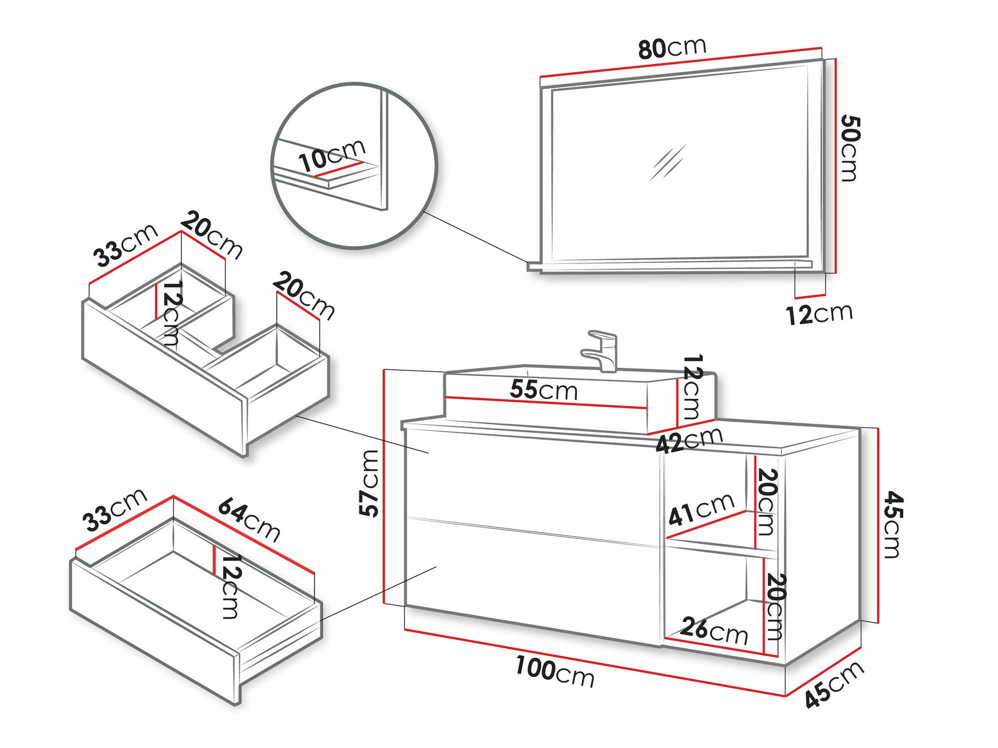 Vannas komplekts Ophruvi 103 (Melns)