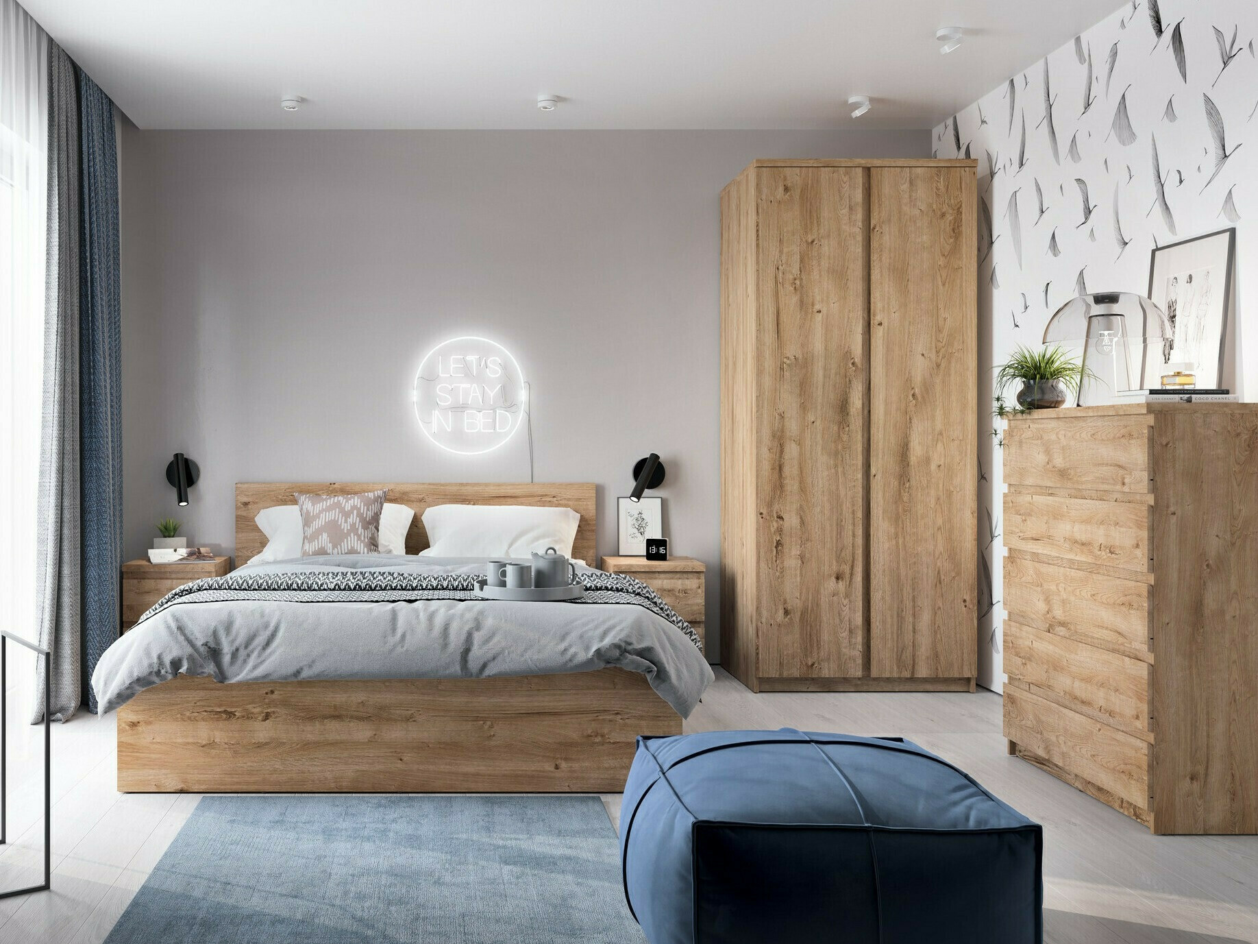 Прикроватная тумбочка Merfere 102 (Дуб)