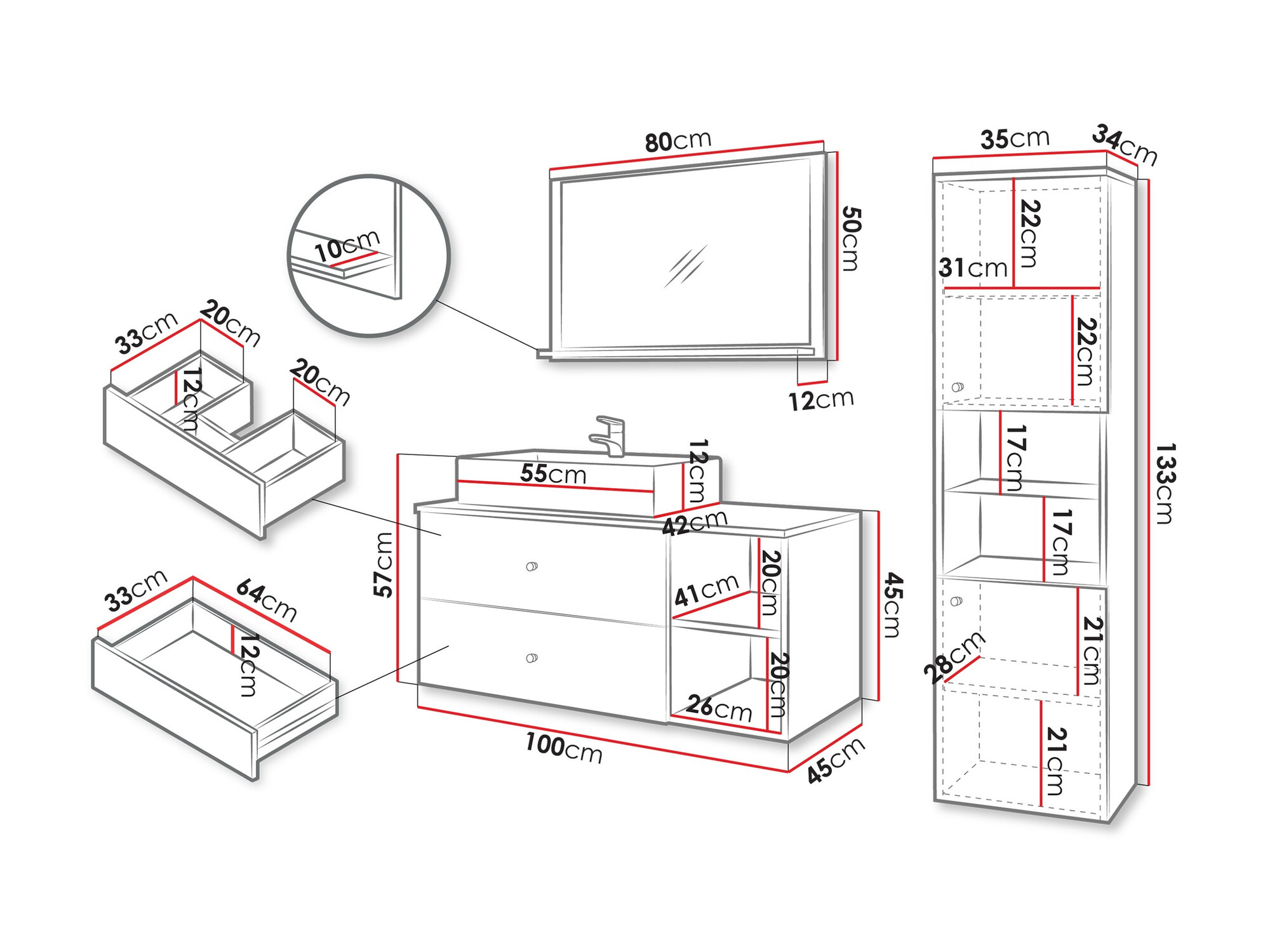 Vannas komplekts Ophruvi 101 (Melns)
