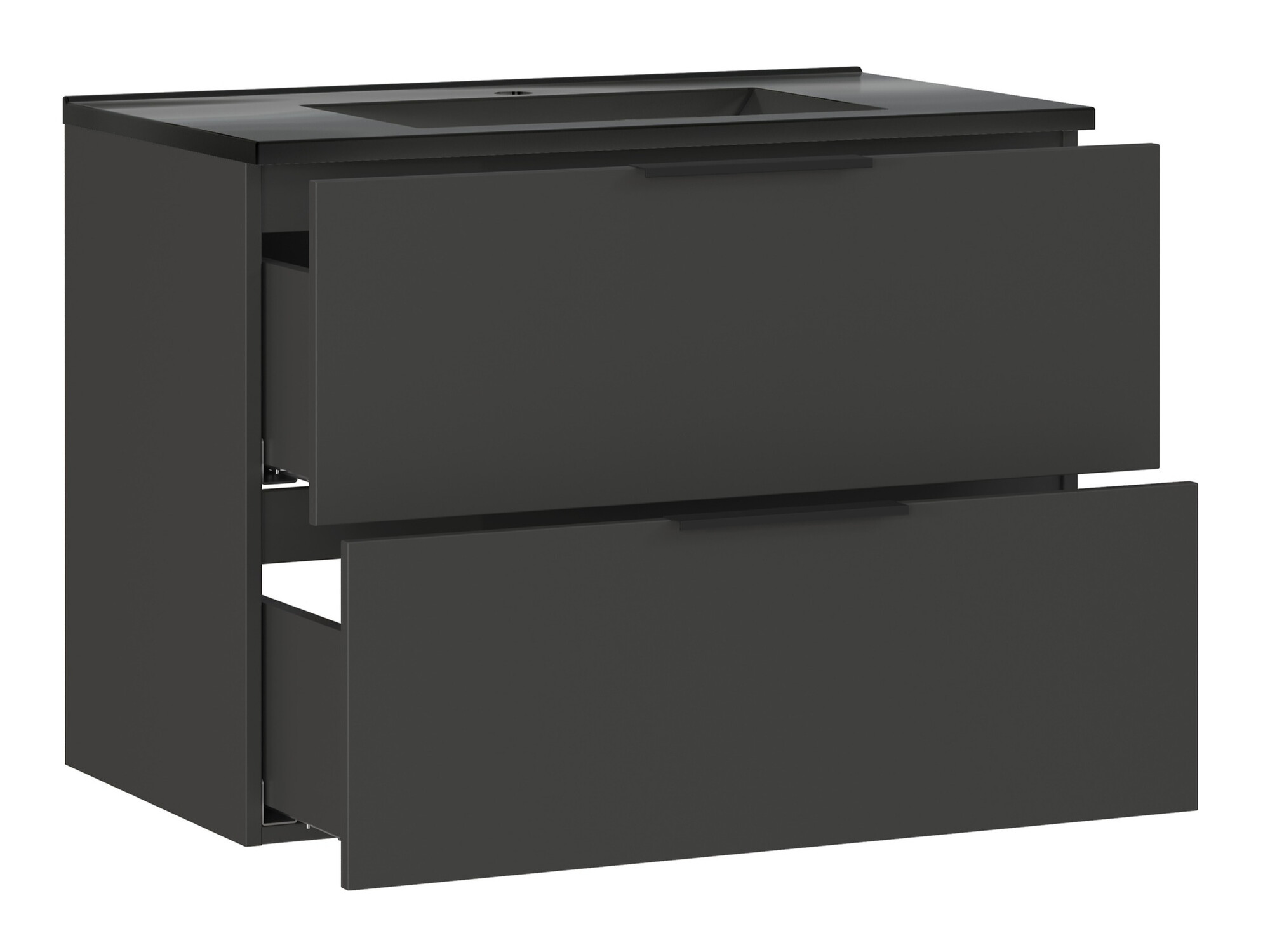 Piekarams vannas istabas skapītis izlietnei Temeli 108 (Grafīts + Melns)