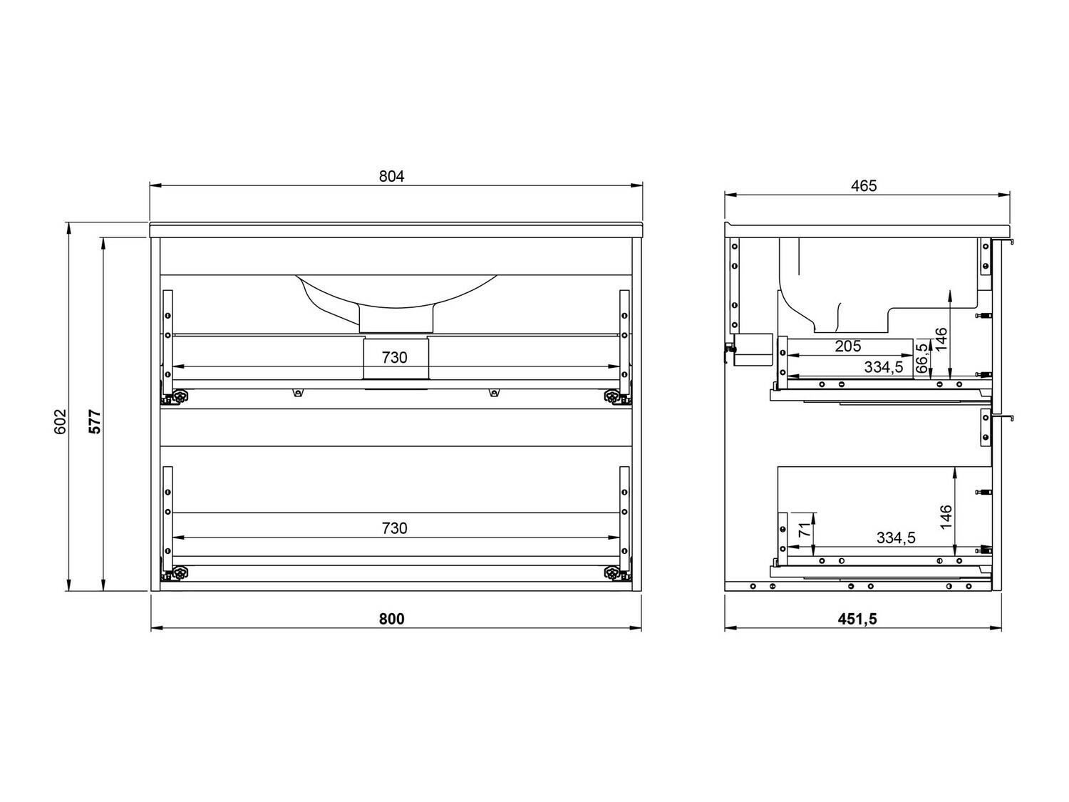 Piekarams vannas istabas skapītis izlietnei Temeli 108 (Grafīts + Melns)