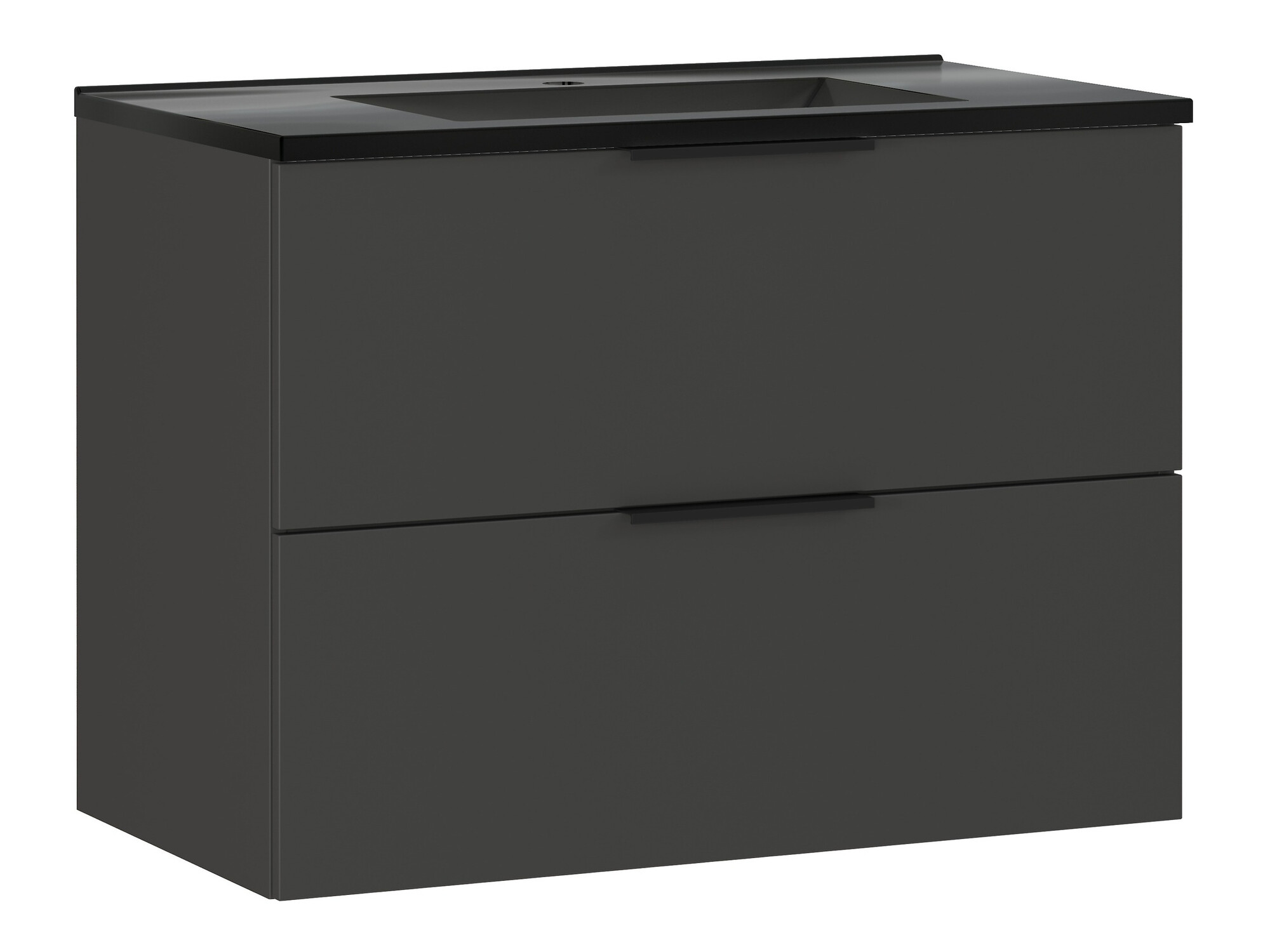 Подвесной шкаф для ванной комнаты под раковину Temeli 108 (Графит + Чёрный)