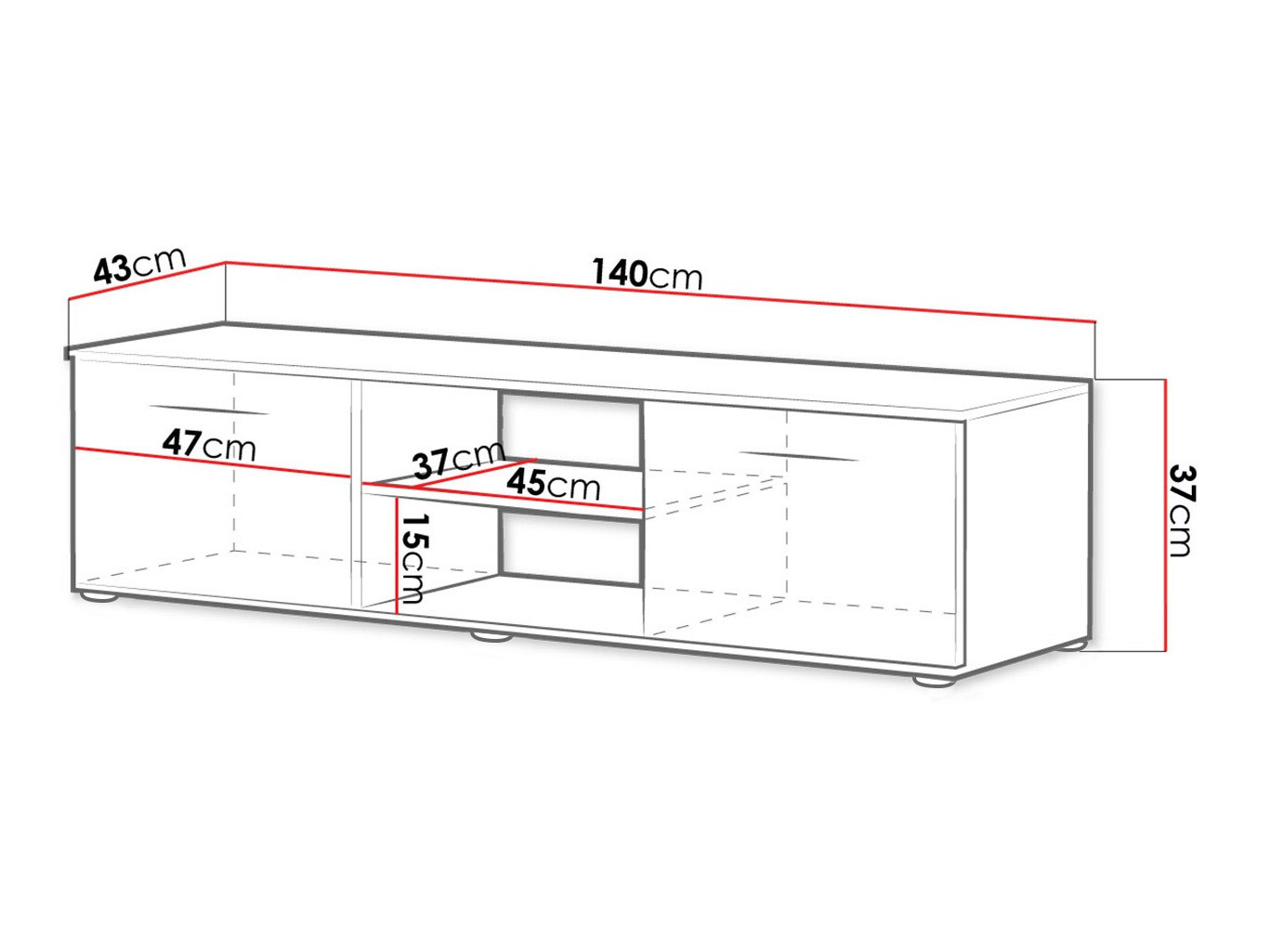 TV galds Tornola 100 (Balts + Glancēts balts)