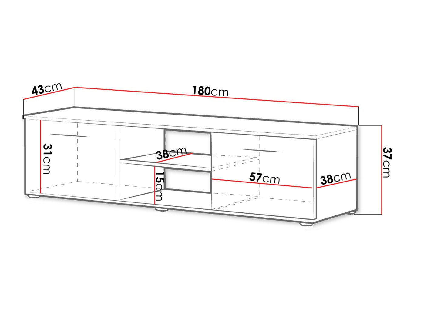 TV galds Tornola 101 (Balts + Glancēts balts)